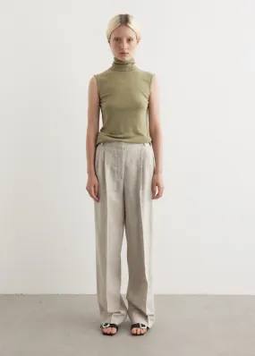 Wide Leg Pleated Trousers