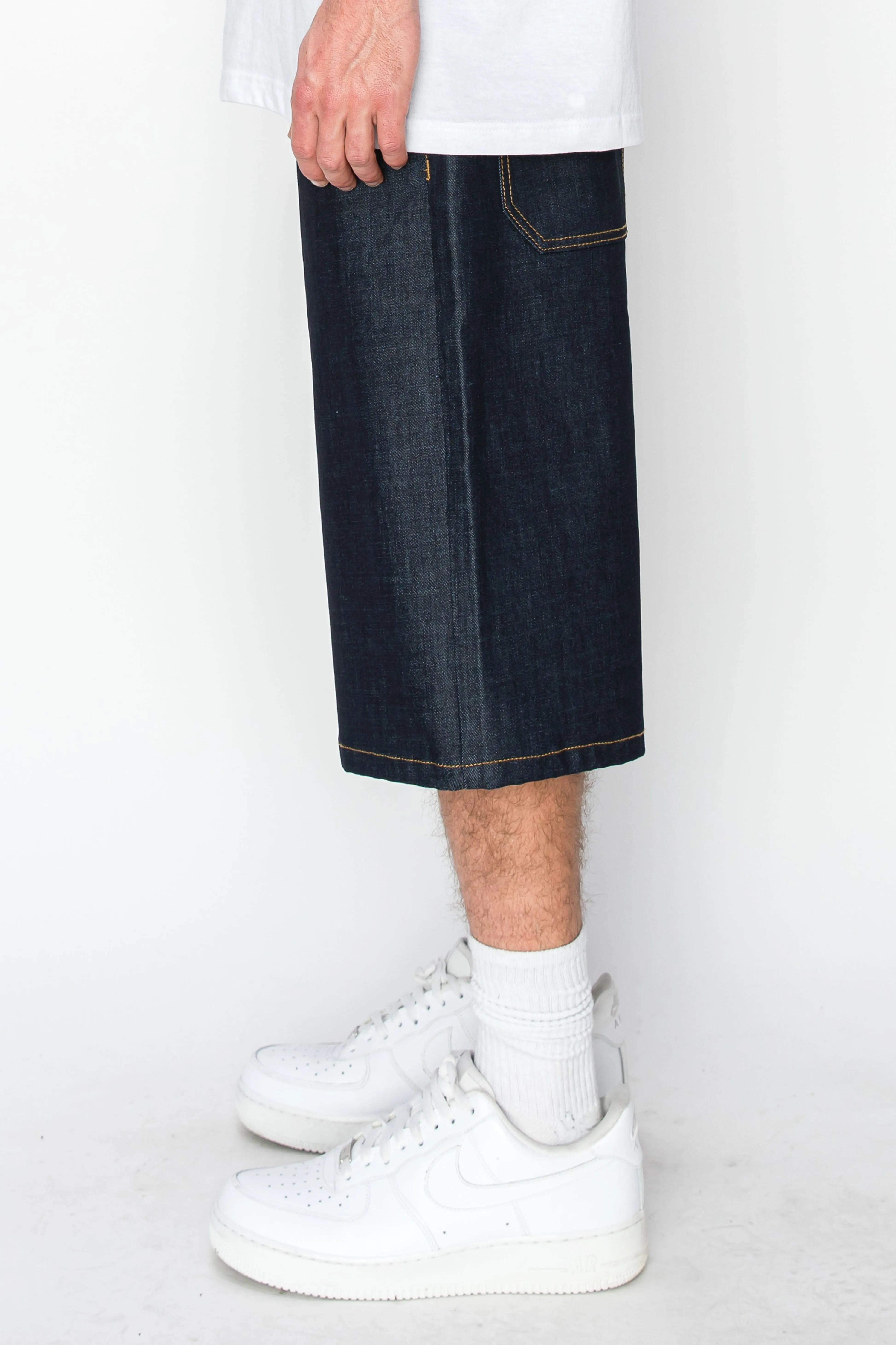 Baggy Fit Raw Denim Shorts