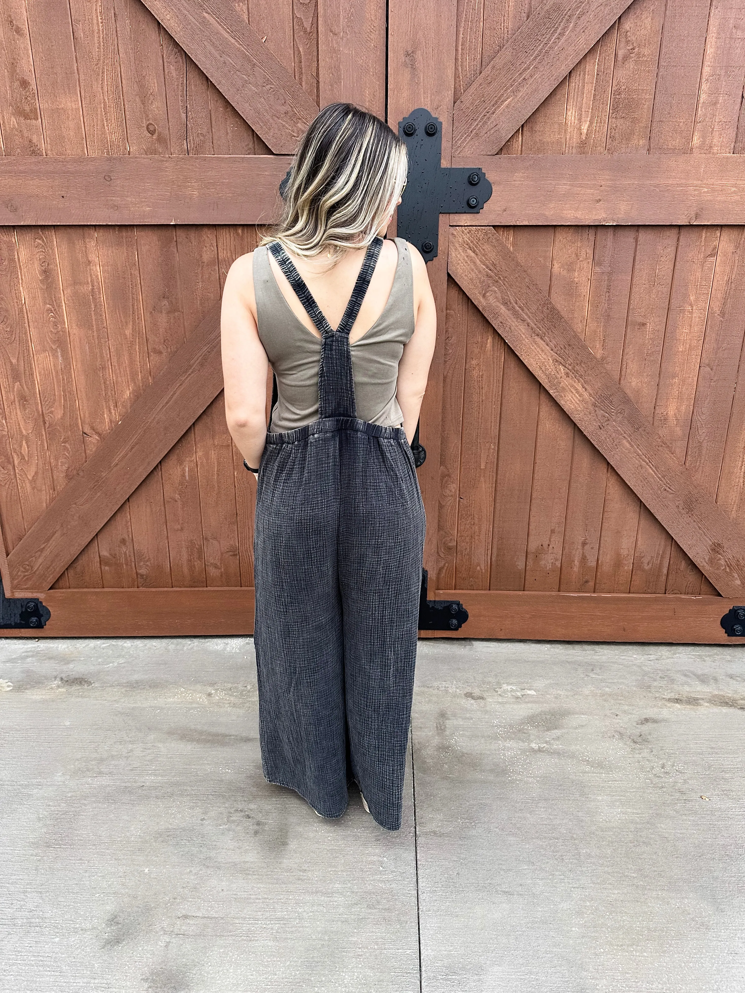 Becky Black Overalls