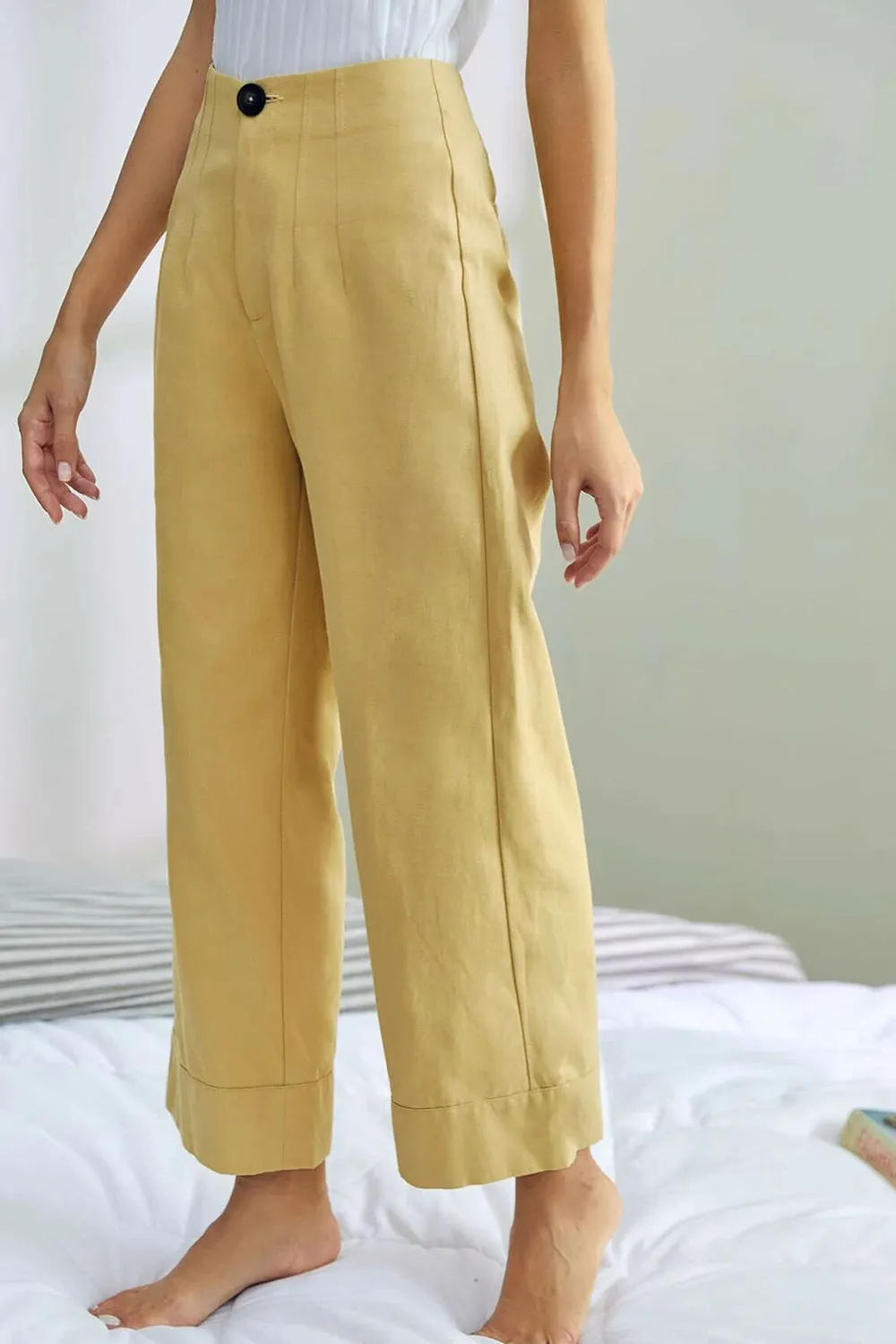 Beige Wide Leg Pant