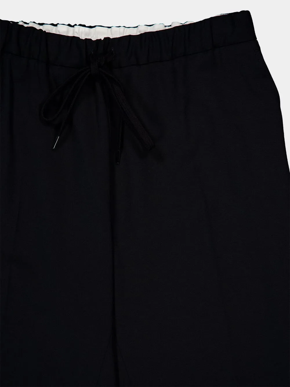 Black Tailored Drawstring-Waist Trousers