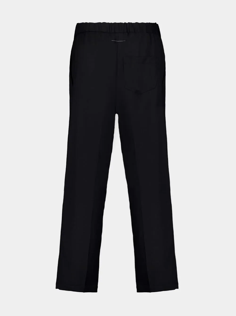 Black Tailored Drawstring-Waist Trousers