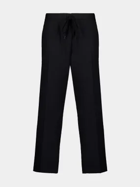 Black Tailored Drawstring-Waist Trousers