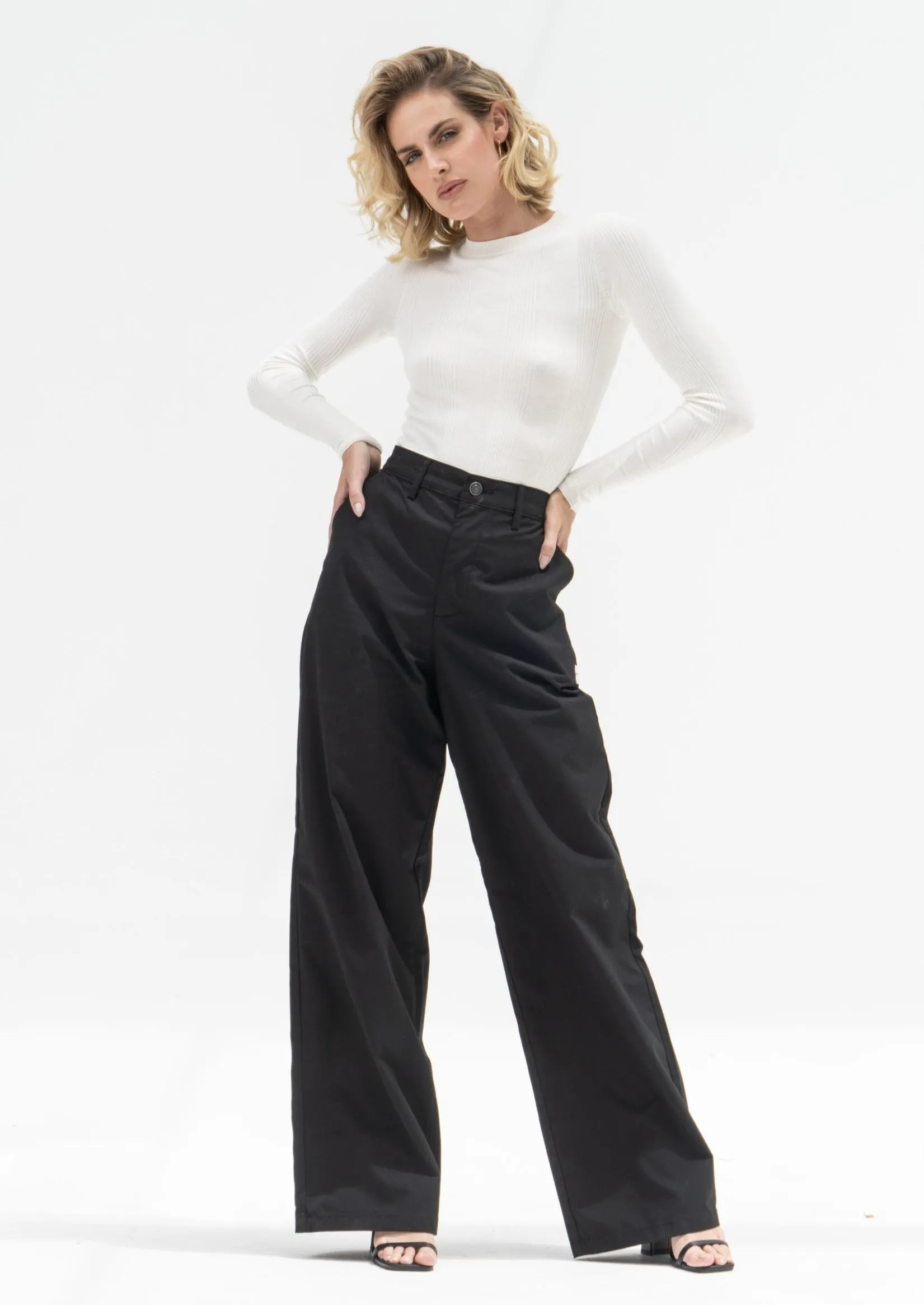 Black Wide Leg Trousers