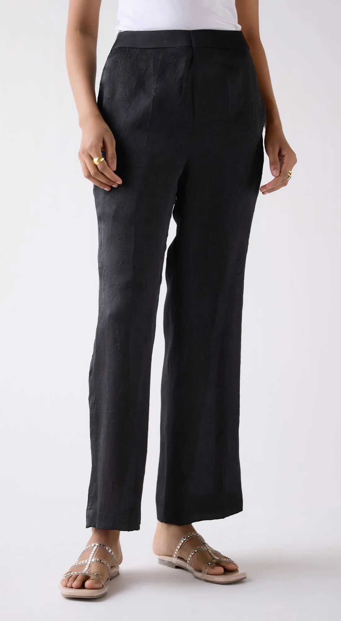 Black Wide-Leg Trousers