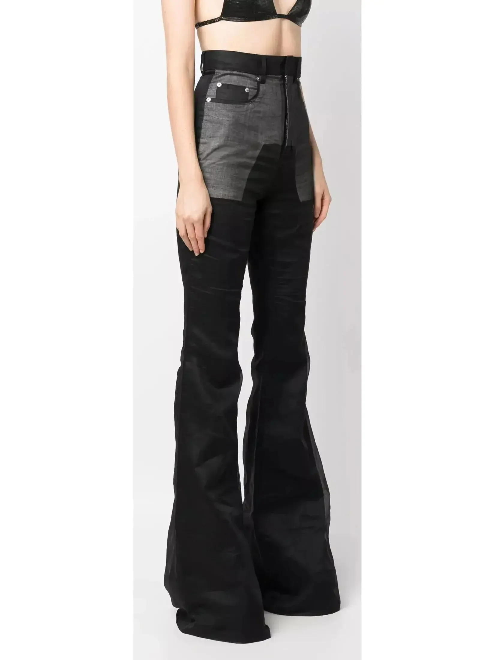 Bootcut High-Waisted Light Weight Bicolor Slim Fit Pants