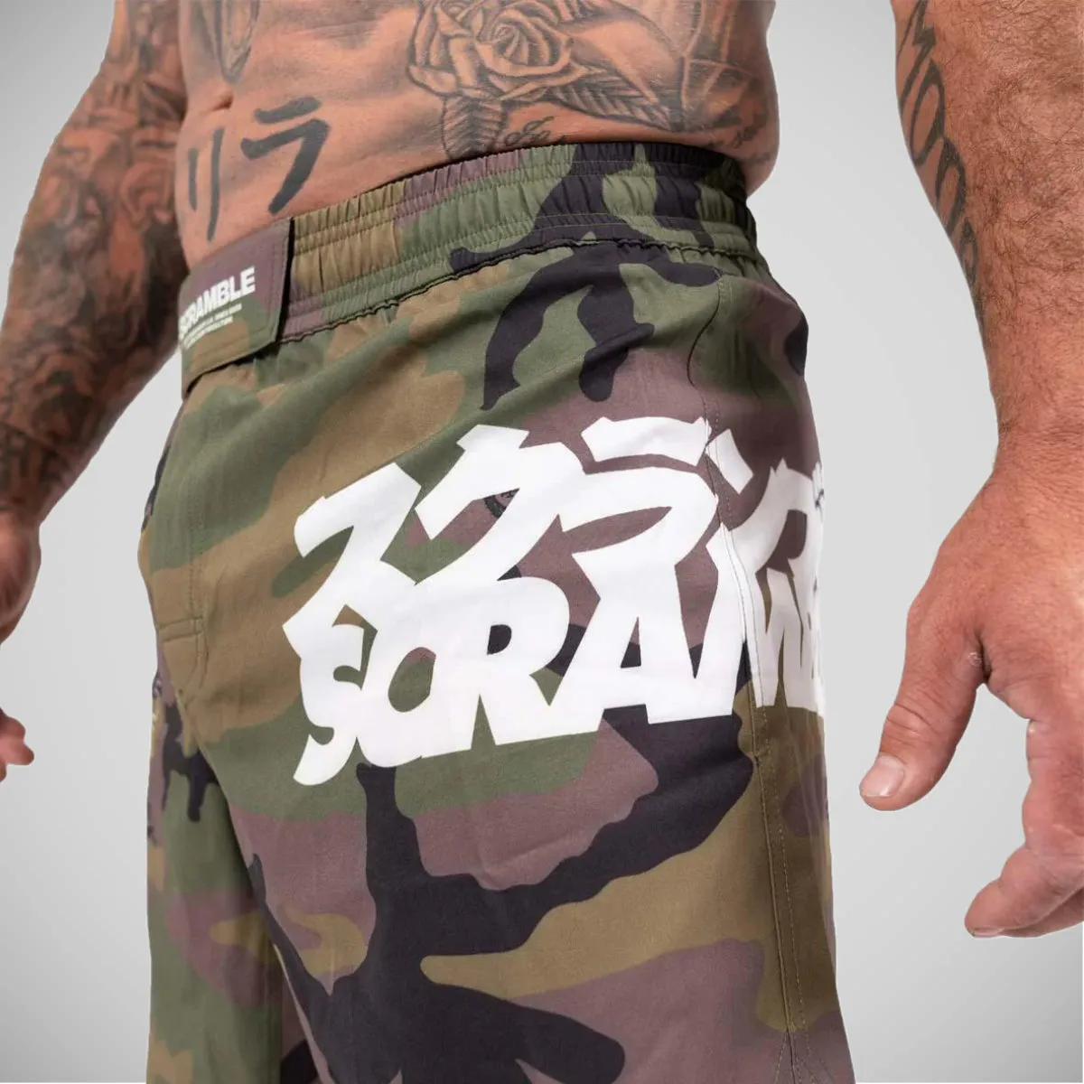 Camo Scramble BASE Woodland Grappling Shorts