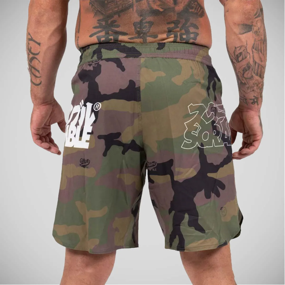 Camo Scramble BASE Woodland Grappling Shorts