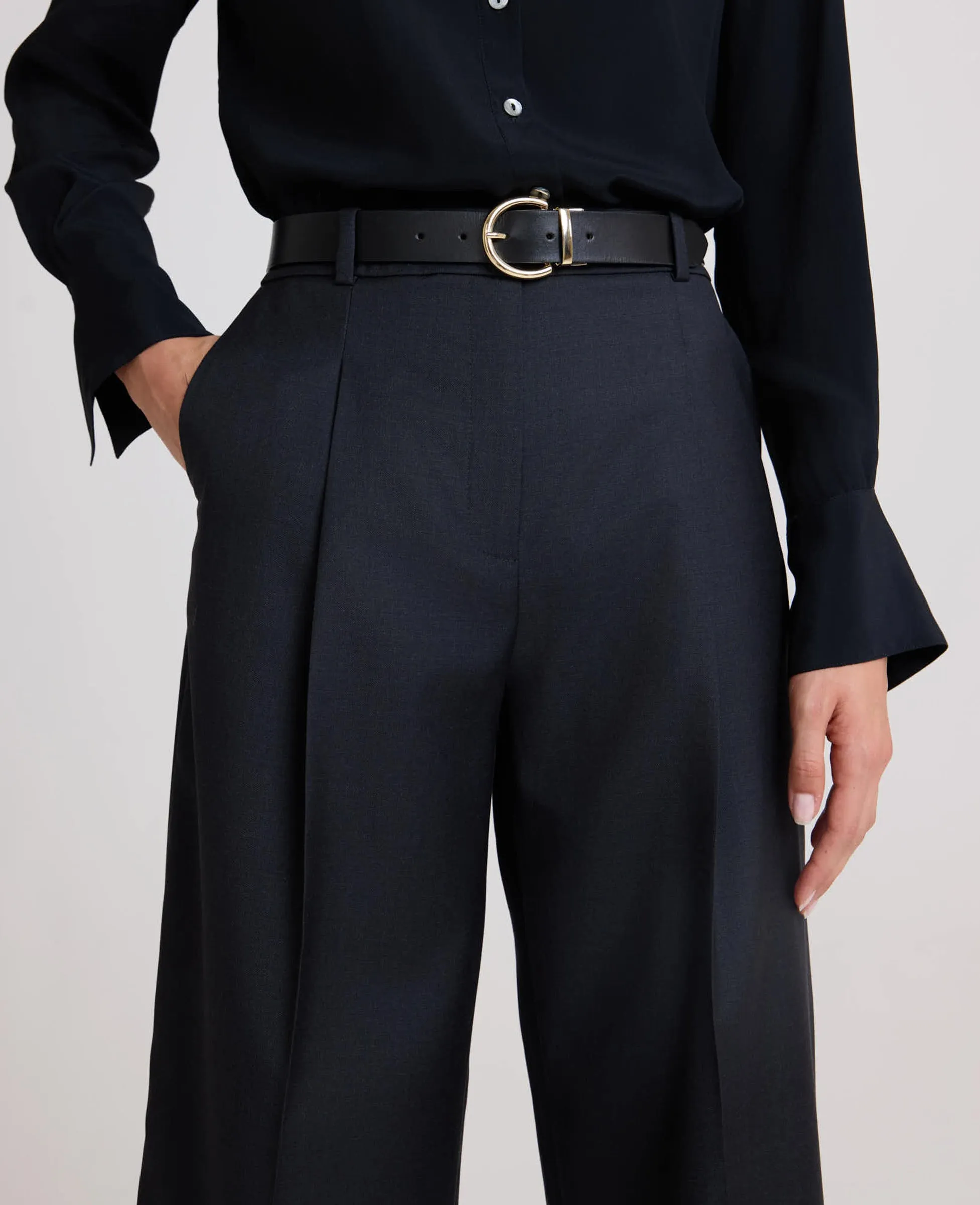 Cheston Wide Leg Wool Trousers