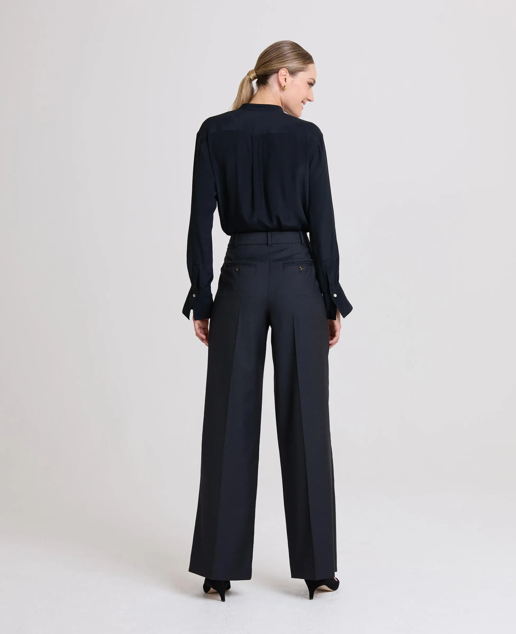 Cheston Wide Leg Wool Trousers