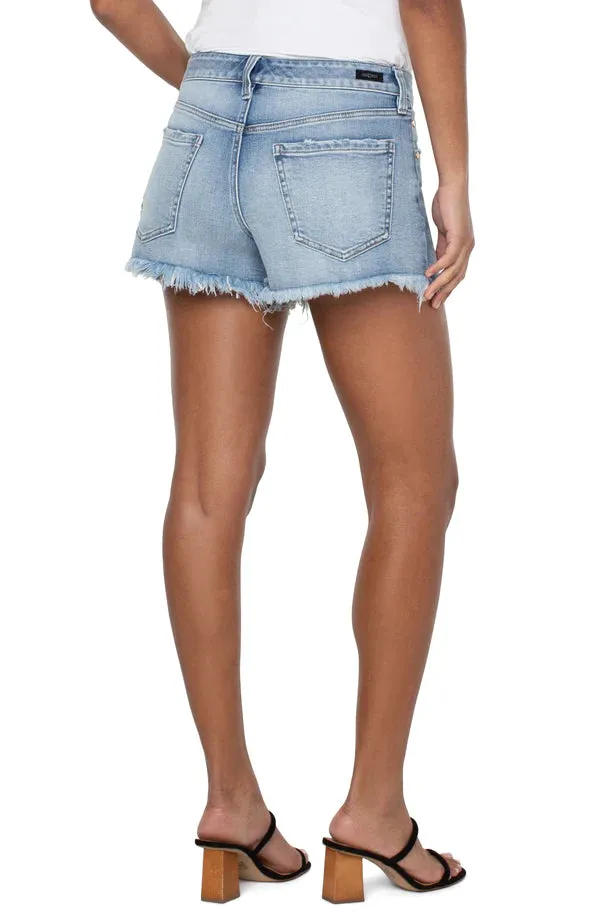 Christine Hi-Rise A-Line Short Fray Short