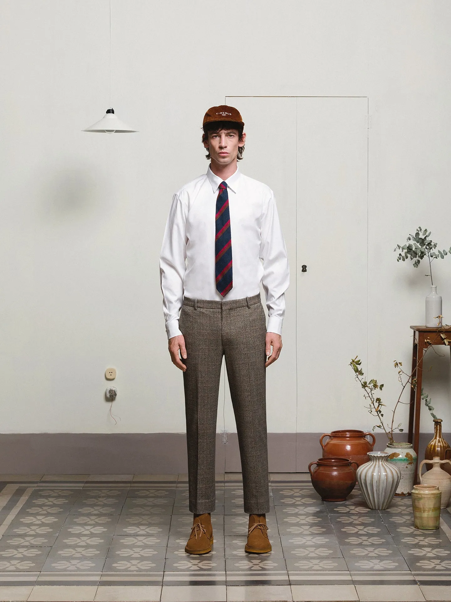 Circolo 1901 Check Tailored Trousers - Brown