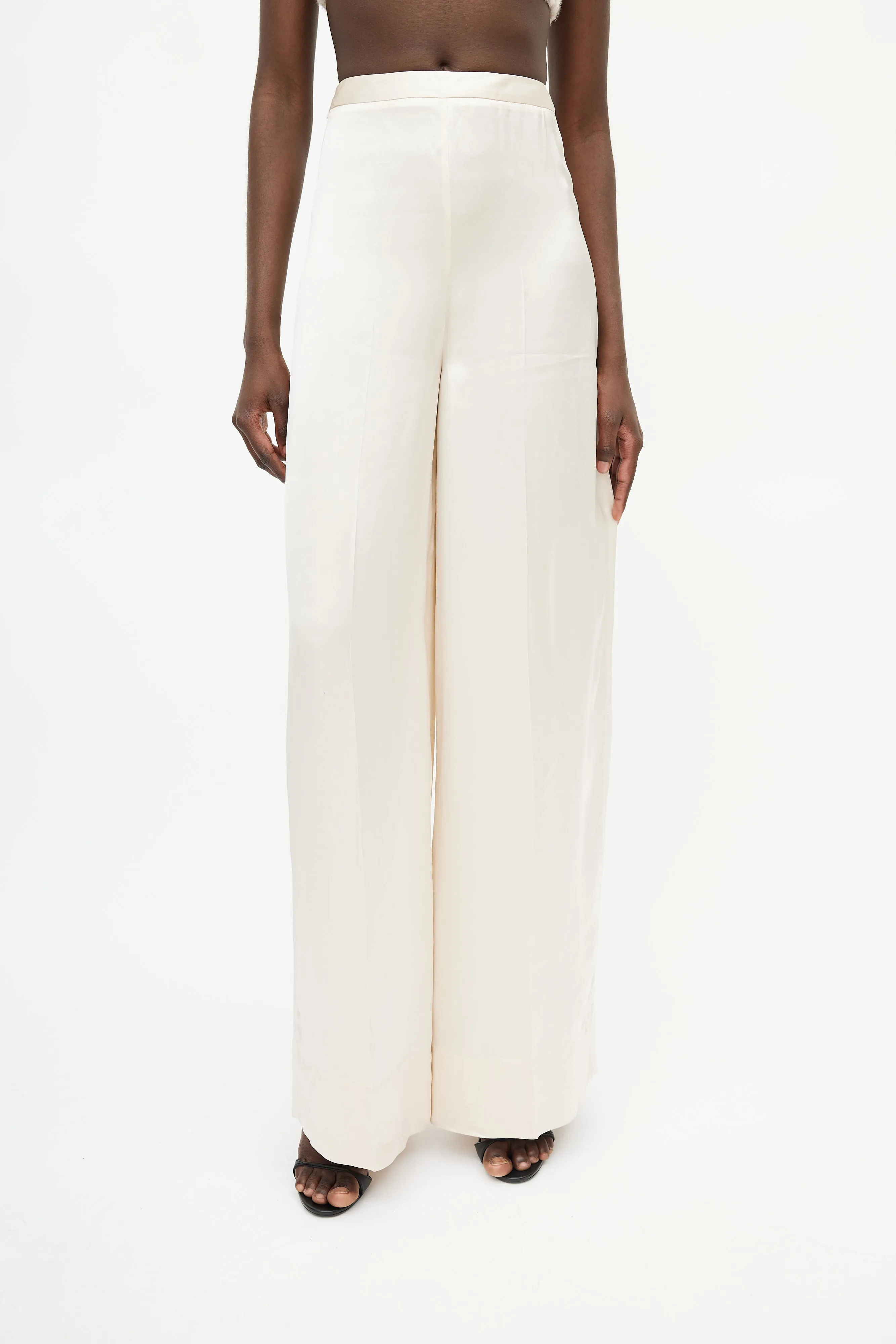 Cream Wide Leg Trouser