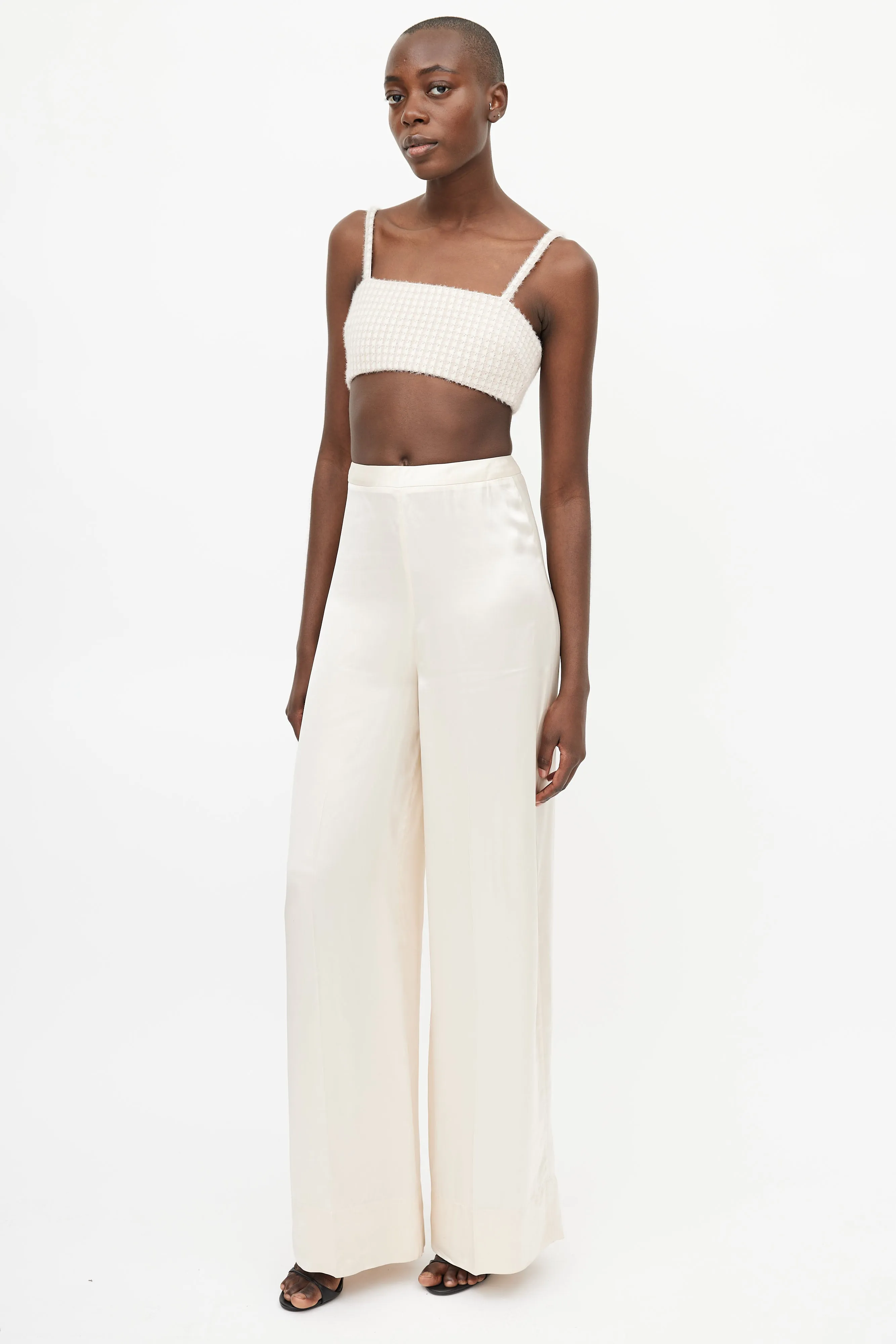 Cream Wide Leg Trouser