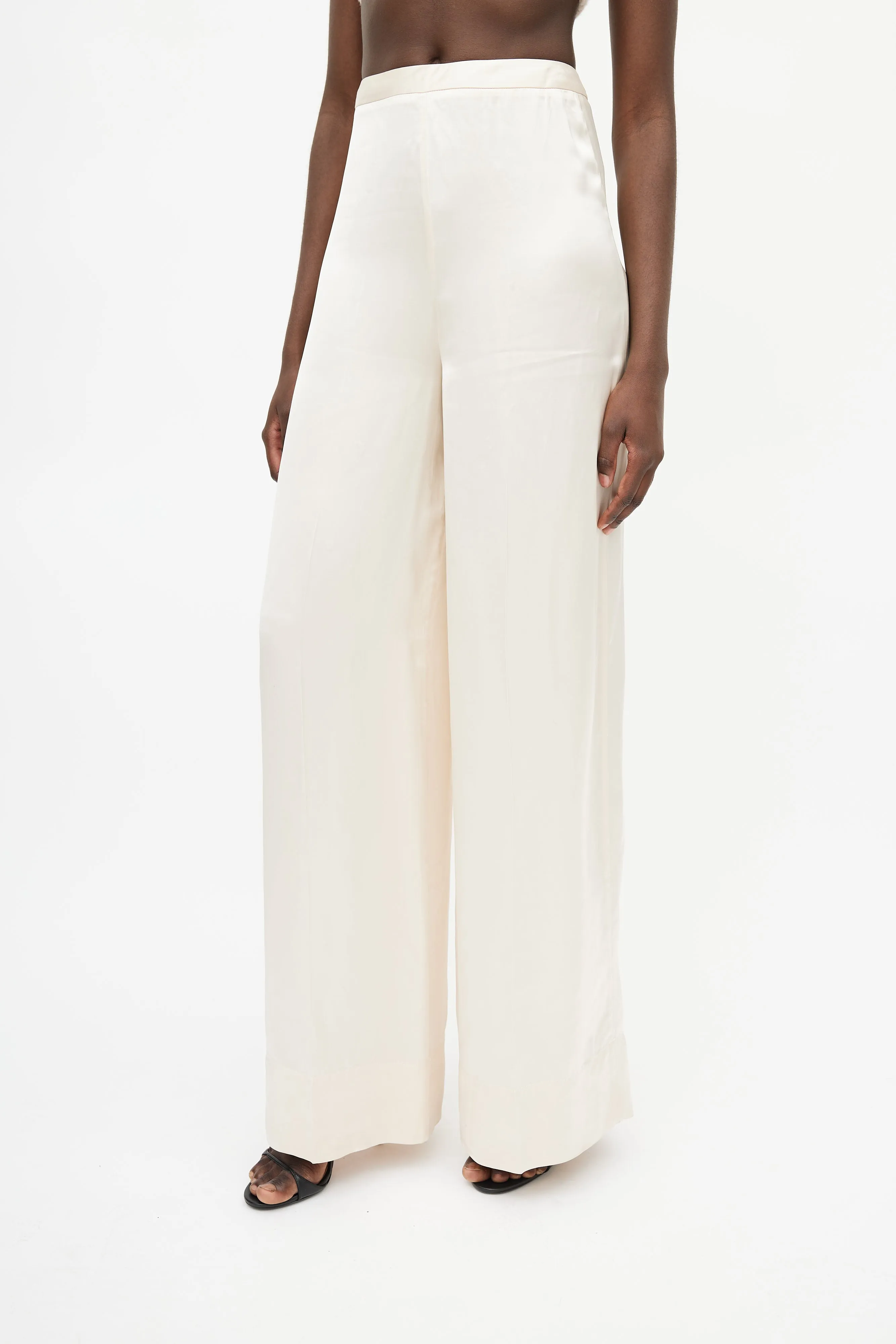 Cream Wide Leg Trouser