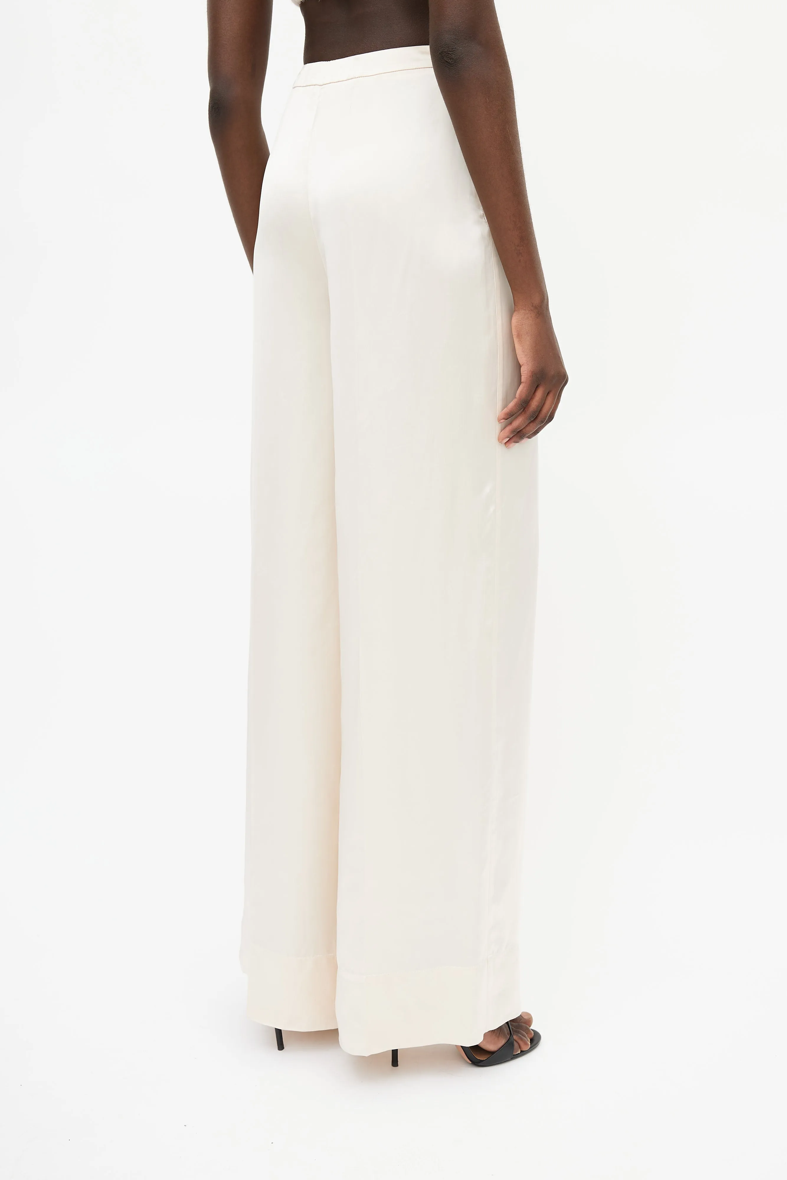 Cream Wide Leg Trouser