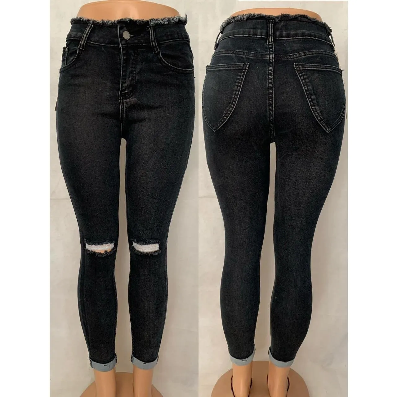 Distressed High Waisted skinny jeans