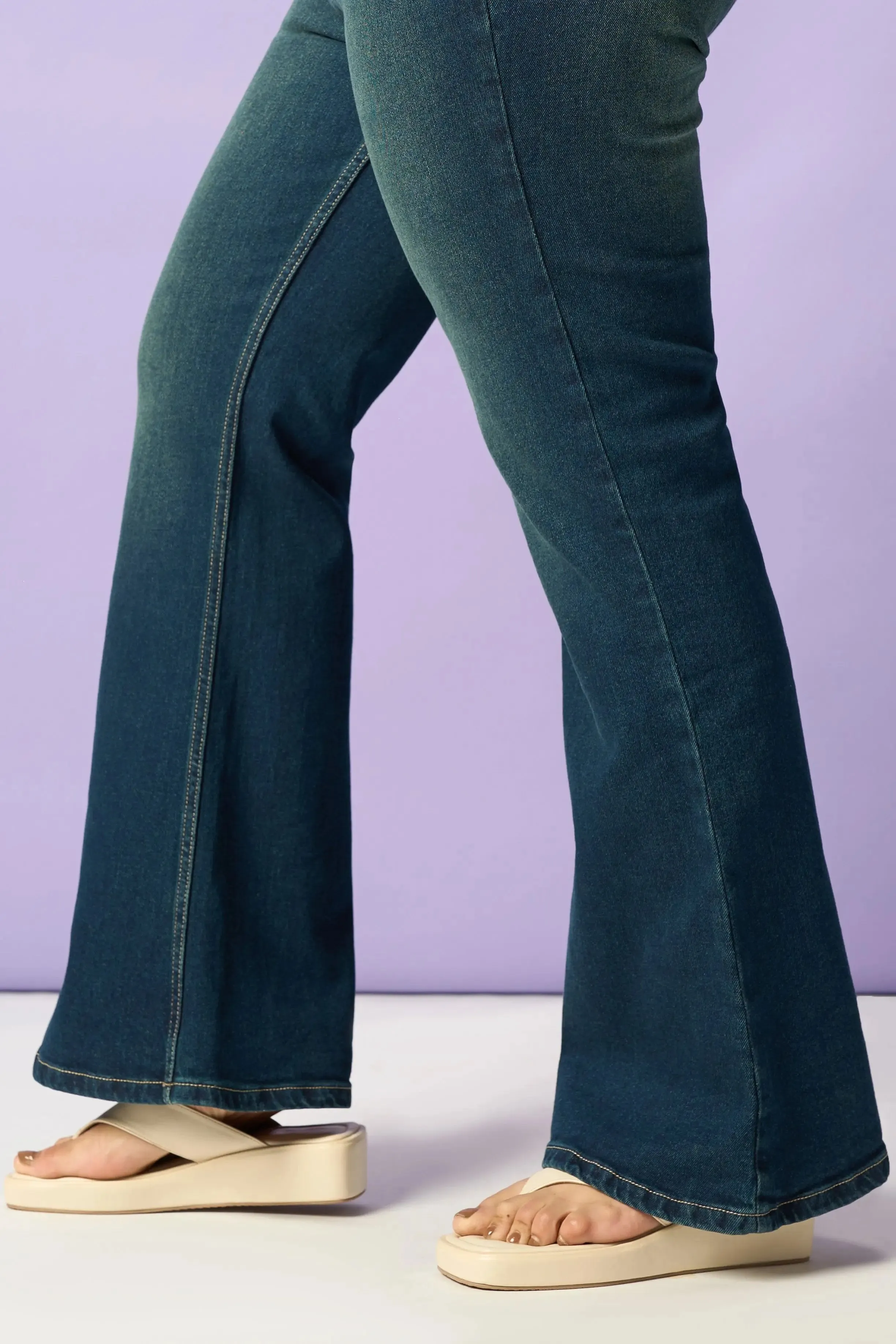 Dreamy Blue Curve Bootcut Jeans