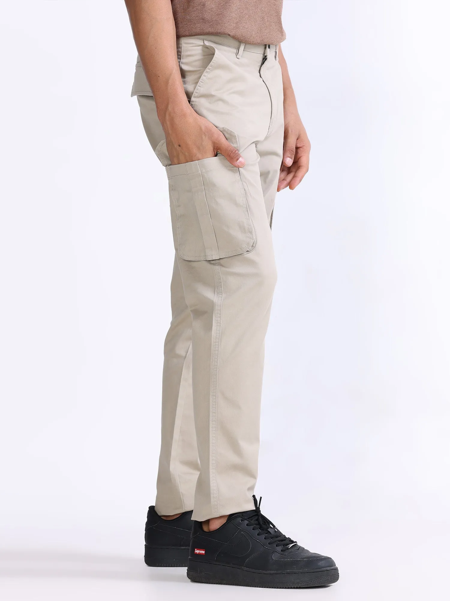 Fine Twill Beige Elevated Cargo