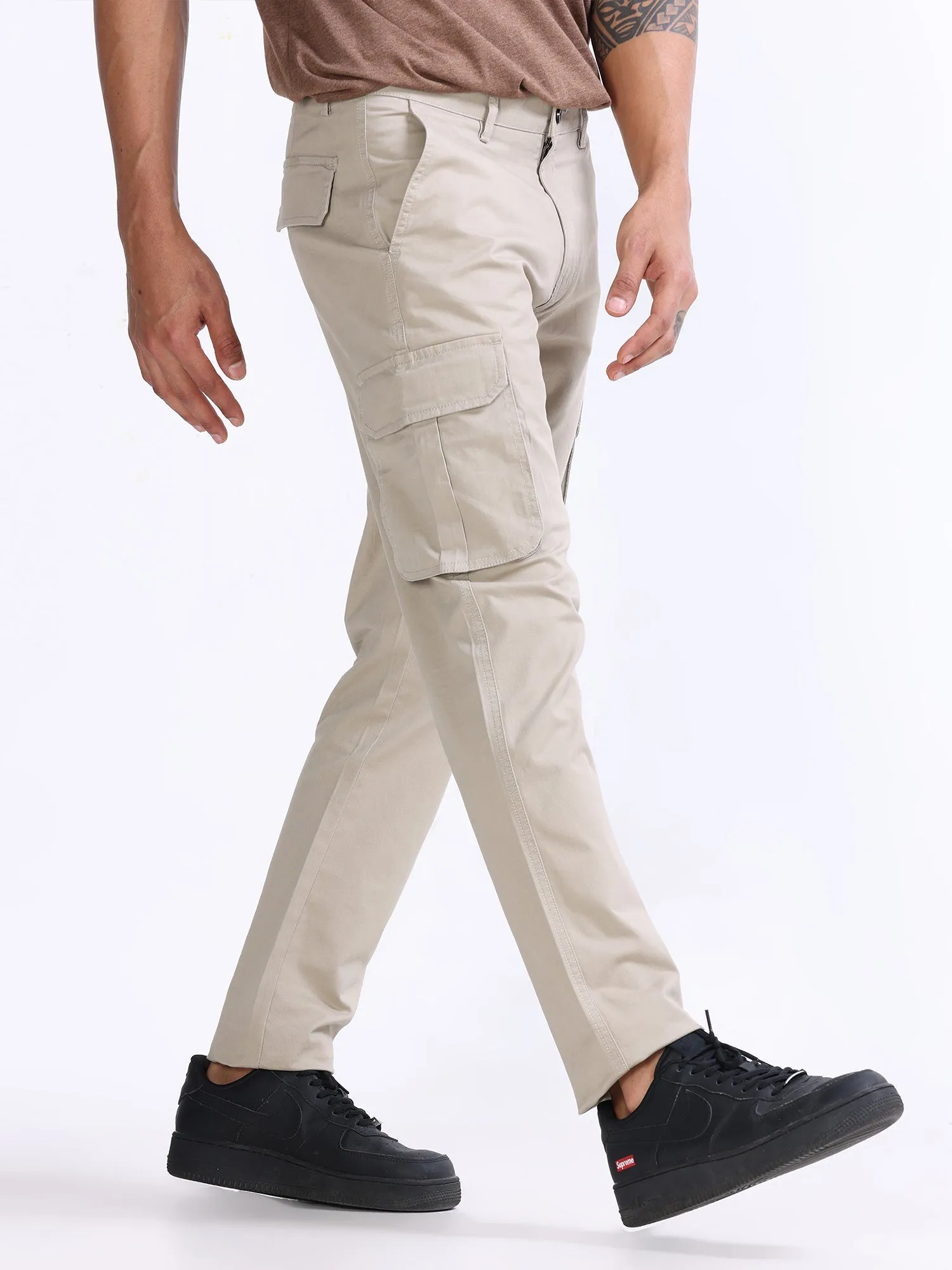 Fine Twill Beige Elevated Cargo