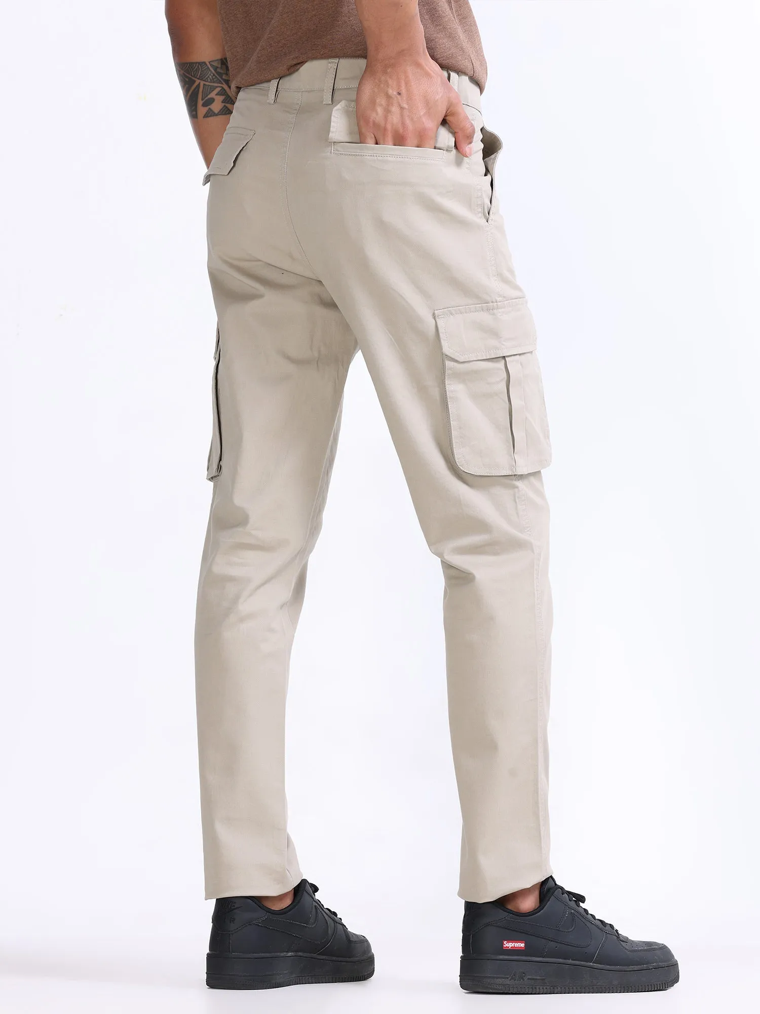 Fine Twill Beige Elevated Cargo