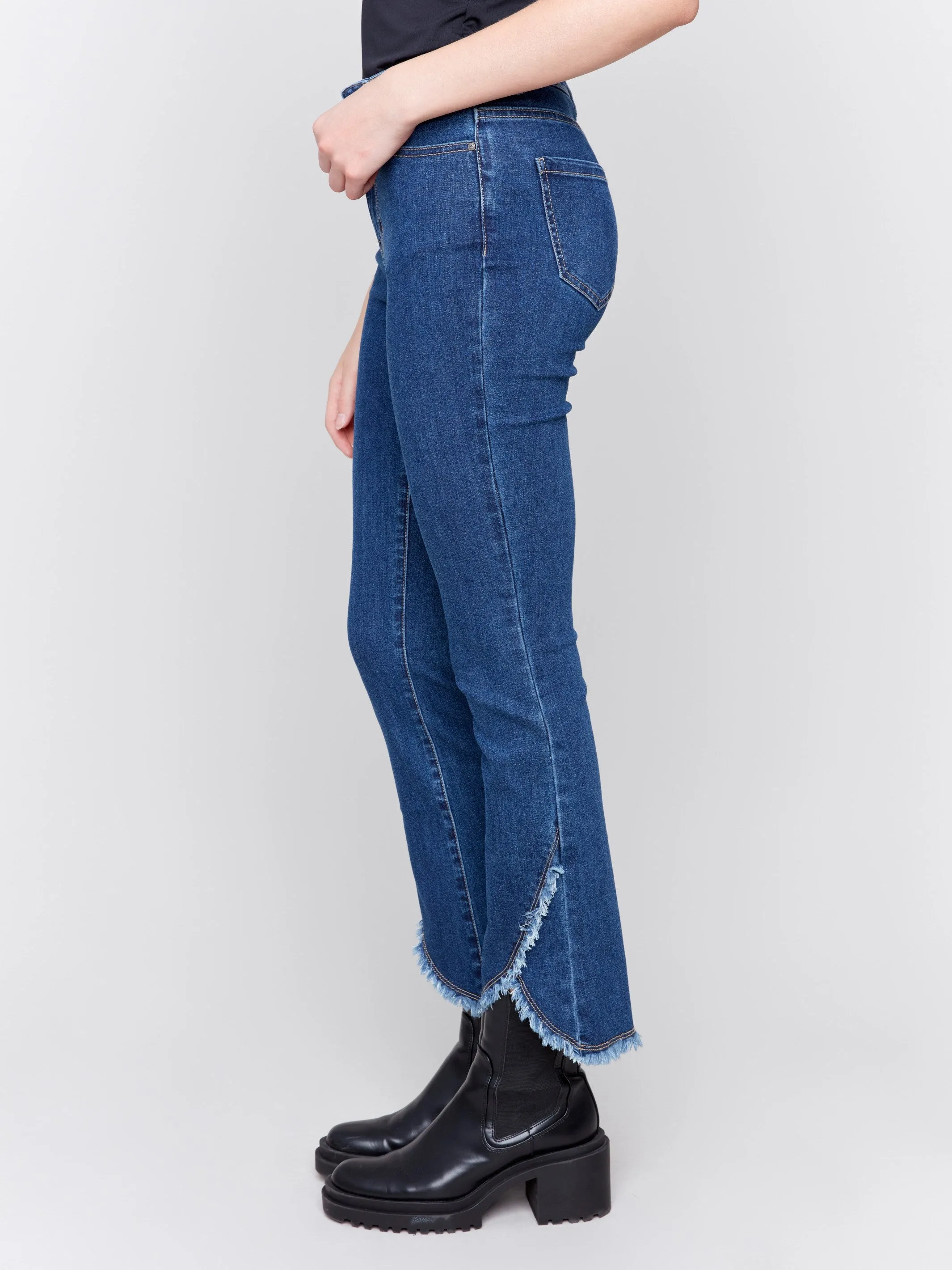 Front Tulip Hem Jeans - Indigo