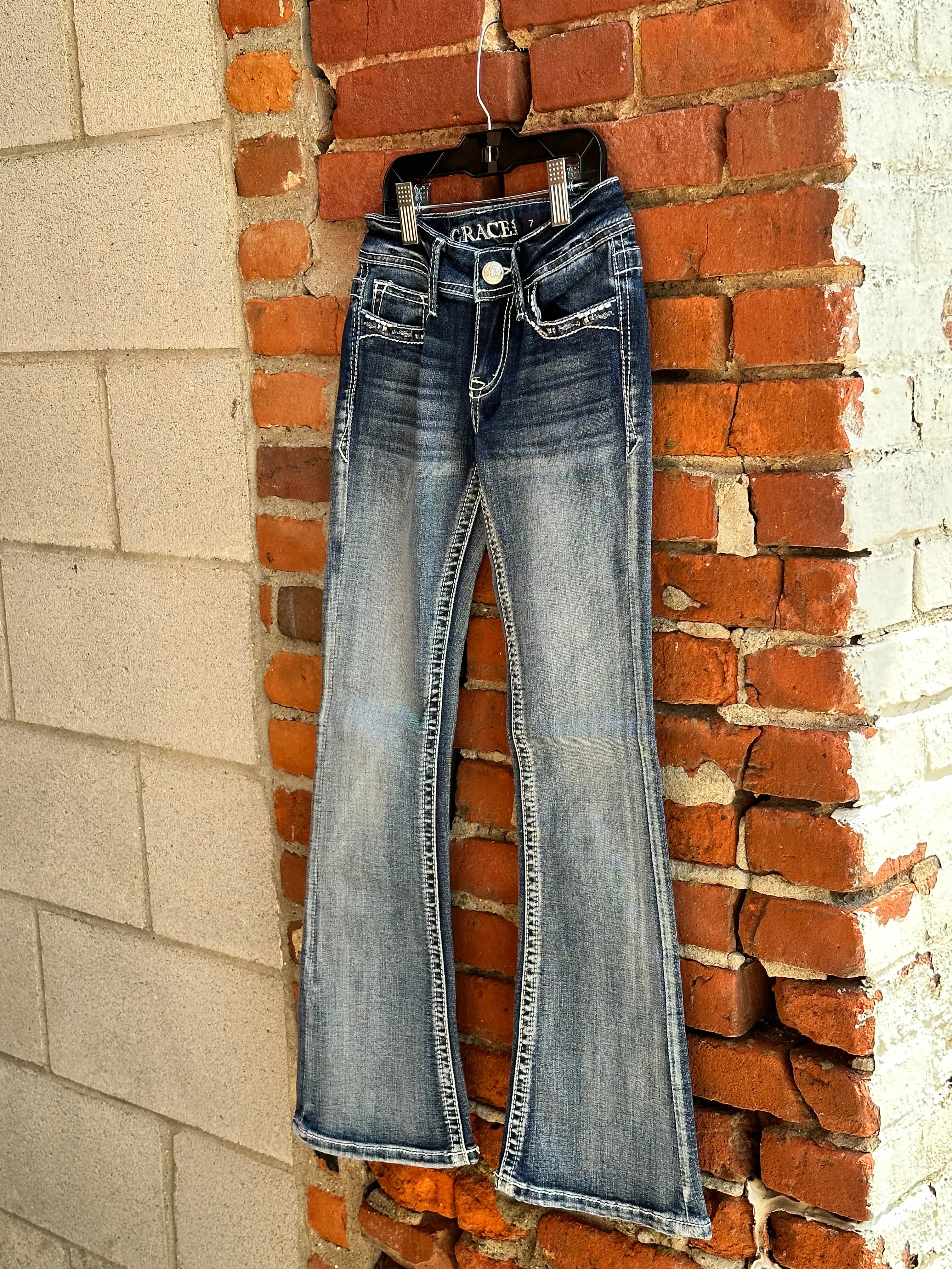 Grace In LA Girl's & Toddlers Steerhead Dream Catcher Bootcut Jeans TB51811 GB51811