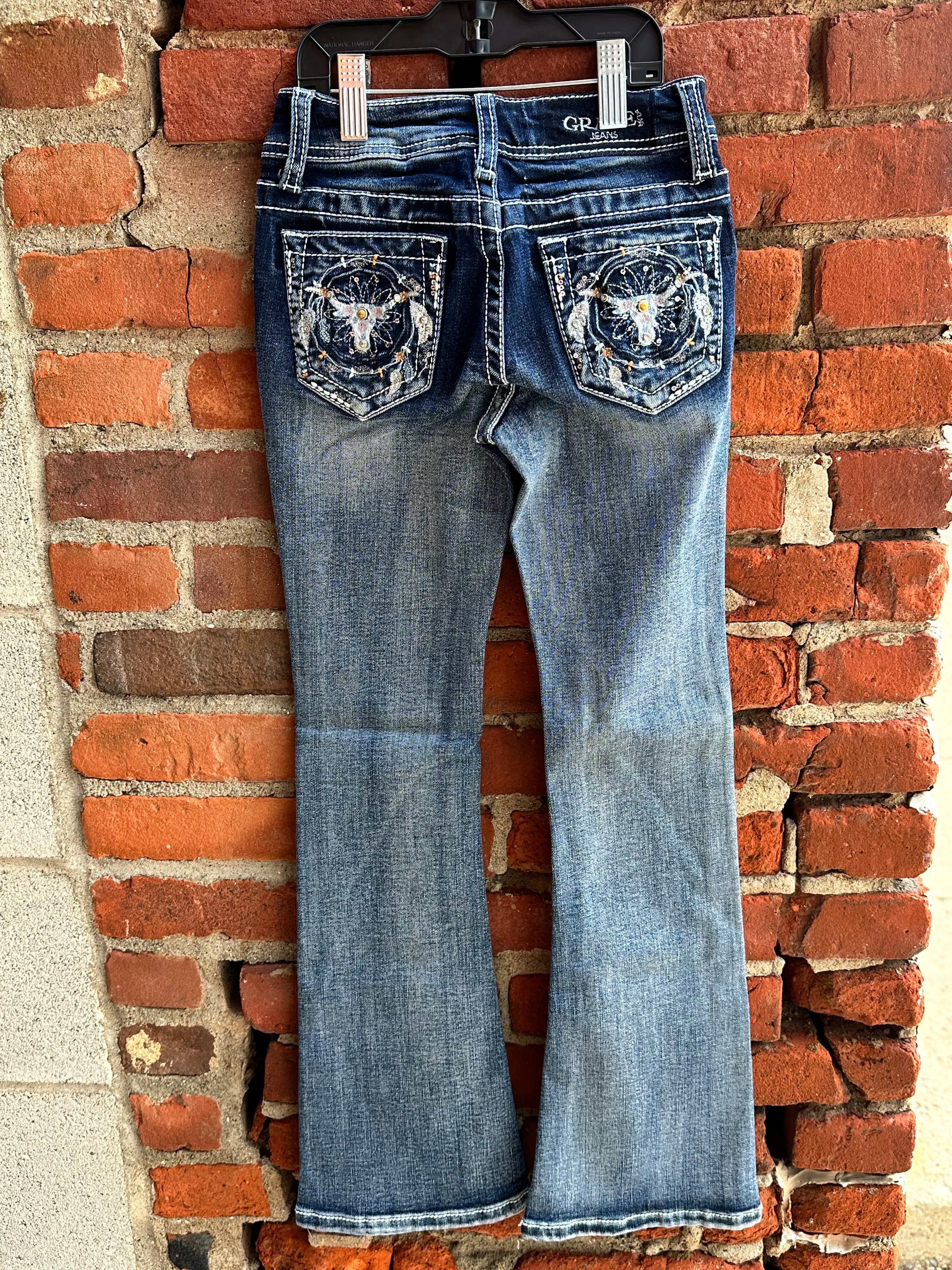 Grace In LA Girl's & Toddlers Steerhead Dream Catcher Bootcut Jeans TB51811 GB51811