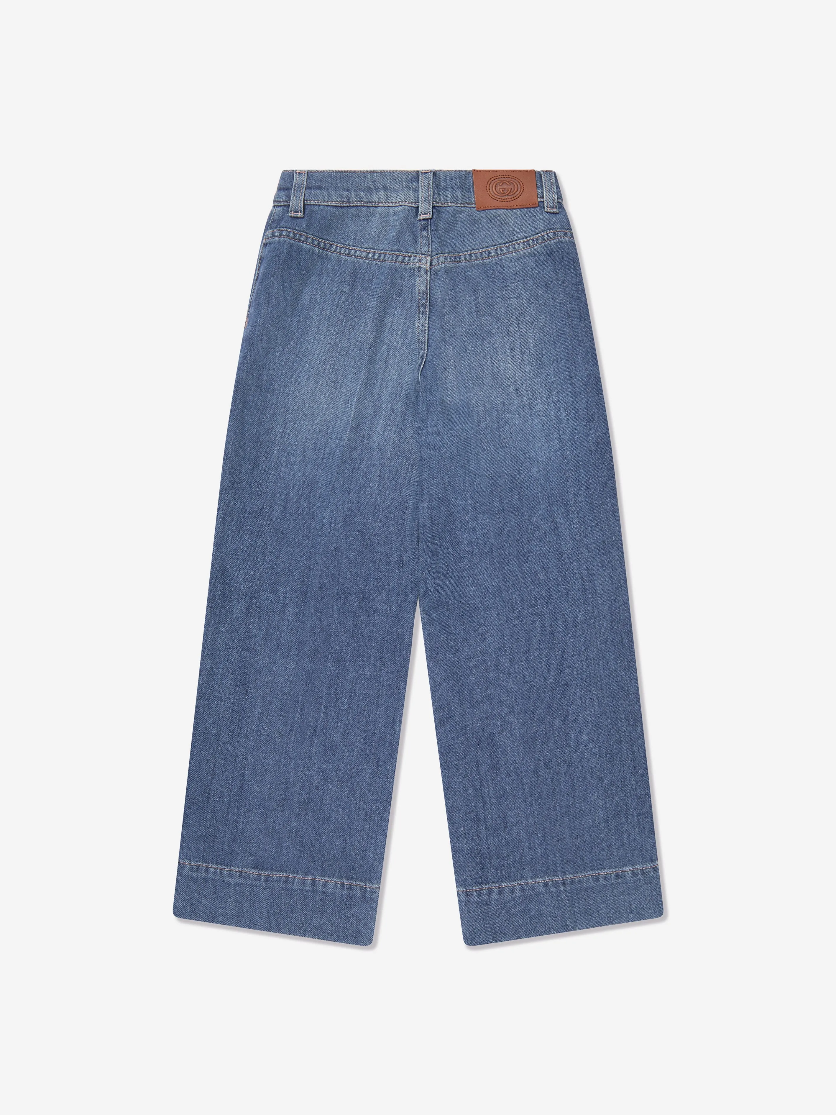 Gucci Girls Flared Denim Jeans in Blue