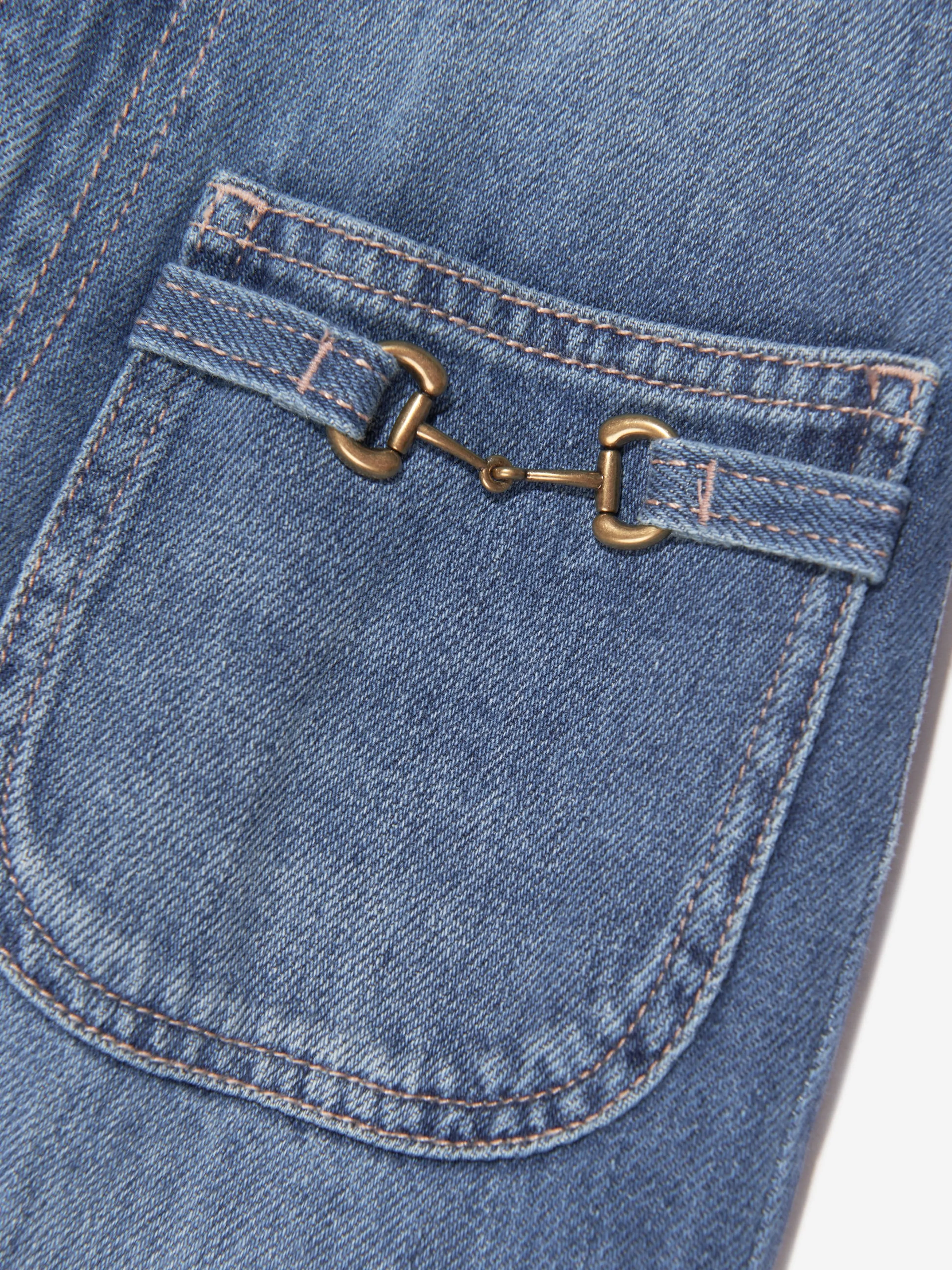 Gucci Girls Flared Denim Jeans in Blue