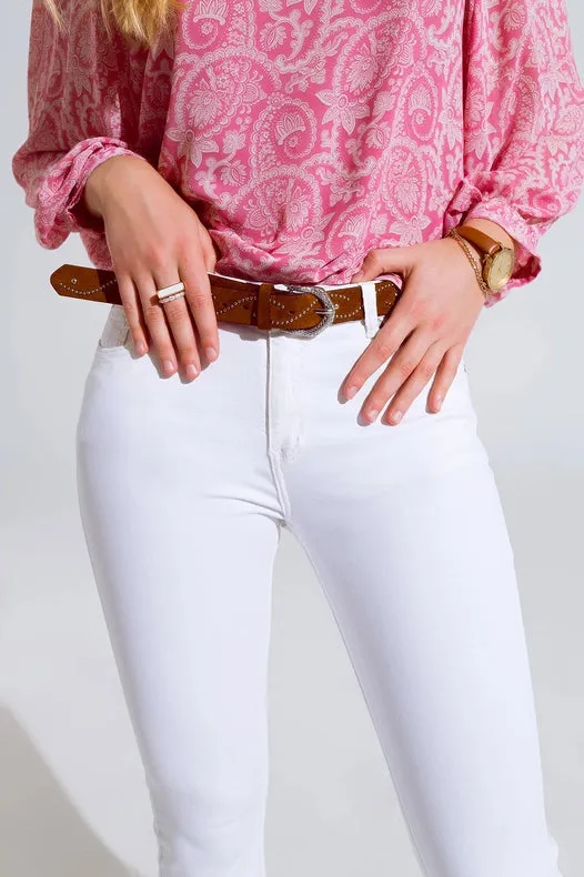 High Rise Basic Flared Jeans In White