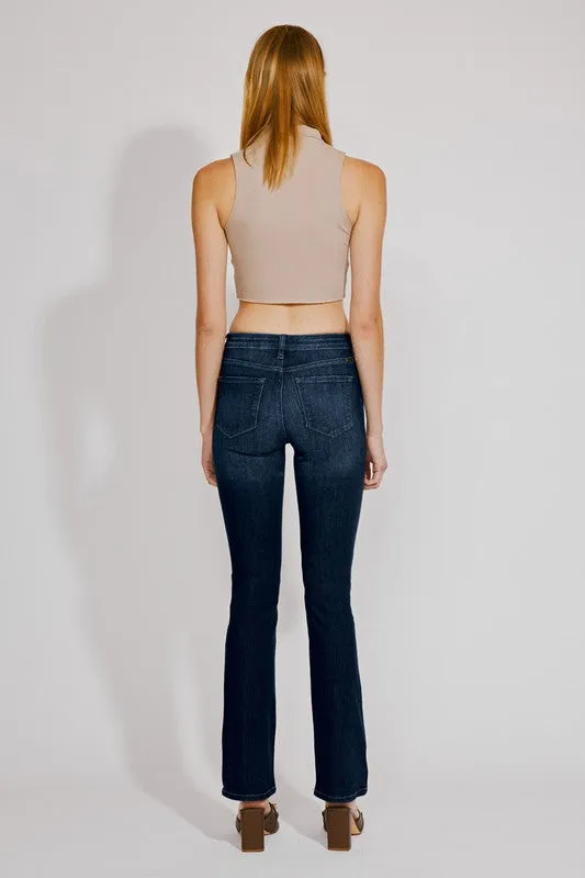 High Rise Skinny Bootcut Dark Wash