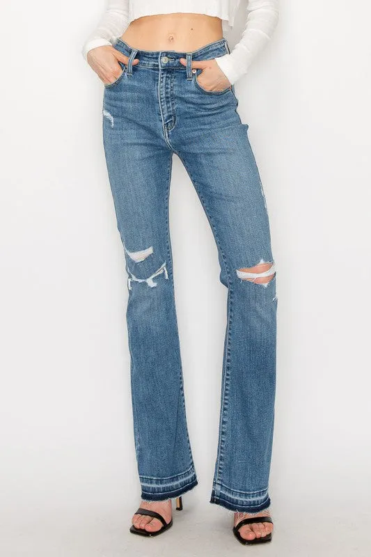 HIGH RISE SKINNY BOOTCUT WITH RELEASE HEM