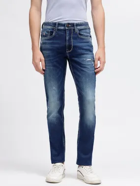 Iconic Men Blue Solid Bootcut Fit Mid-Rise Jeans