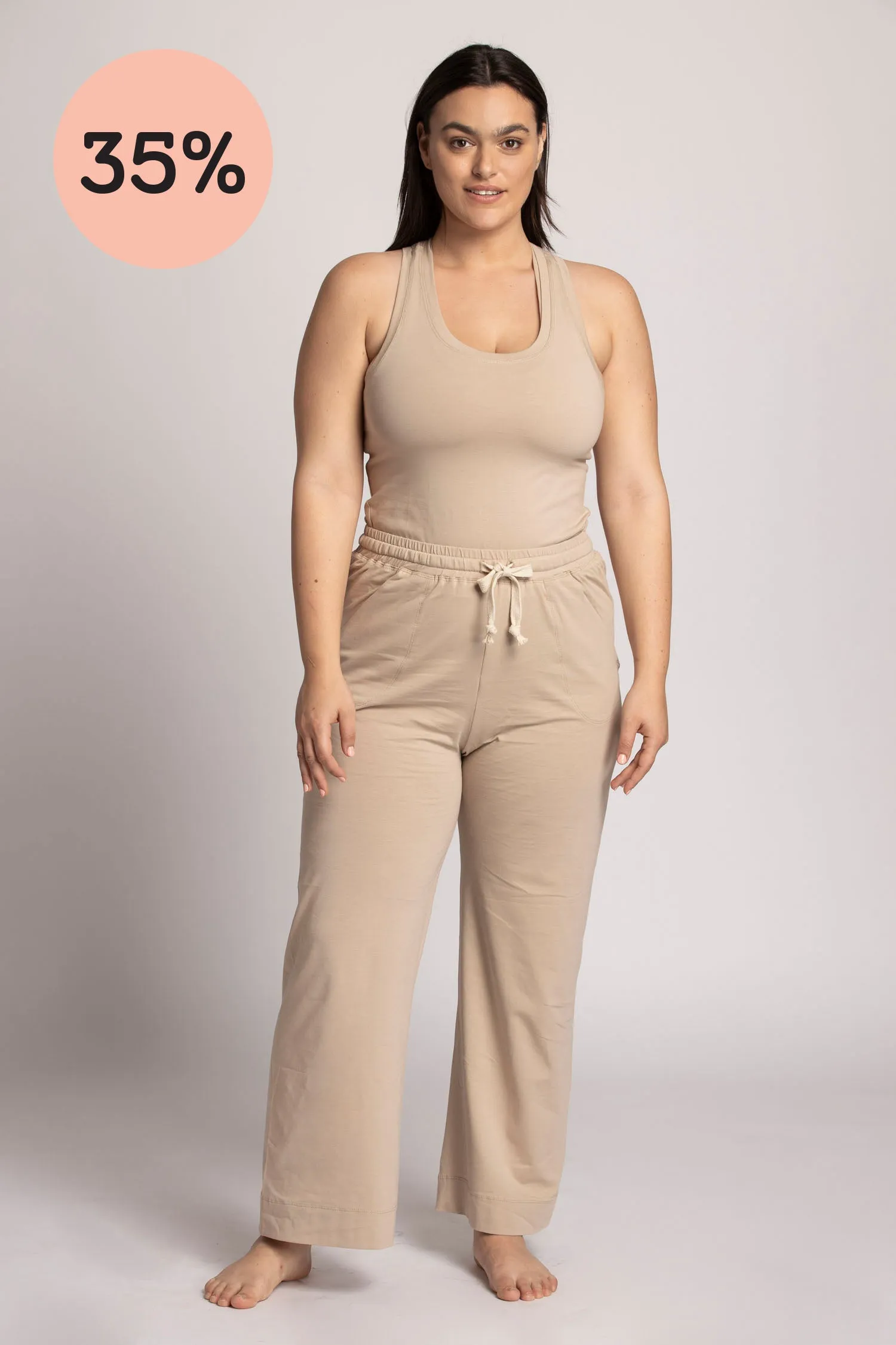 I'mPerfect Organic Cotton Wide Leg Lounge Pants 35%off