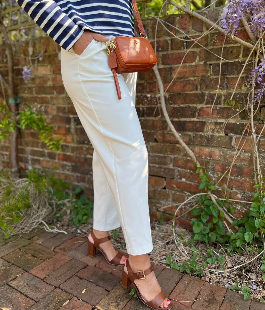 Ivory Tailored Pleat Front Relaxed Trousers