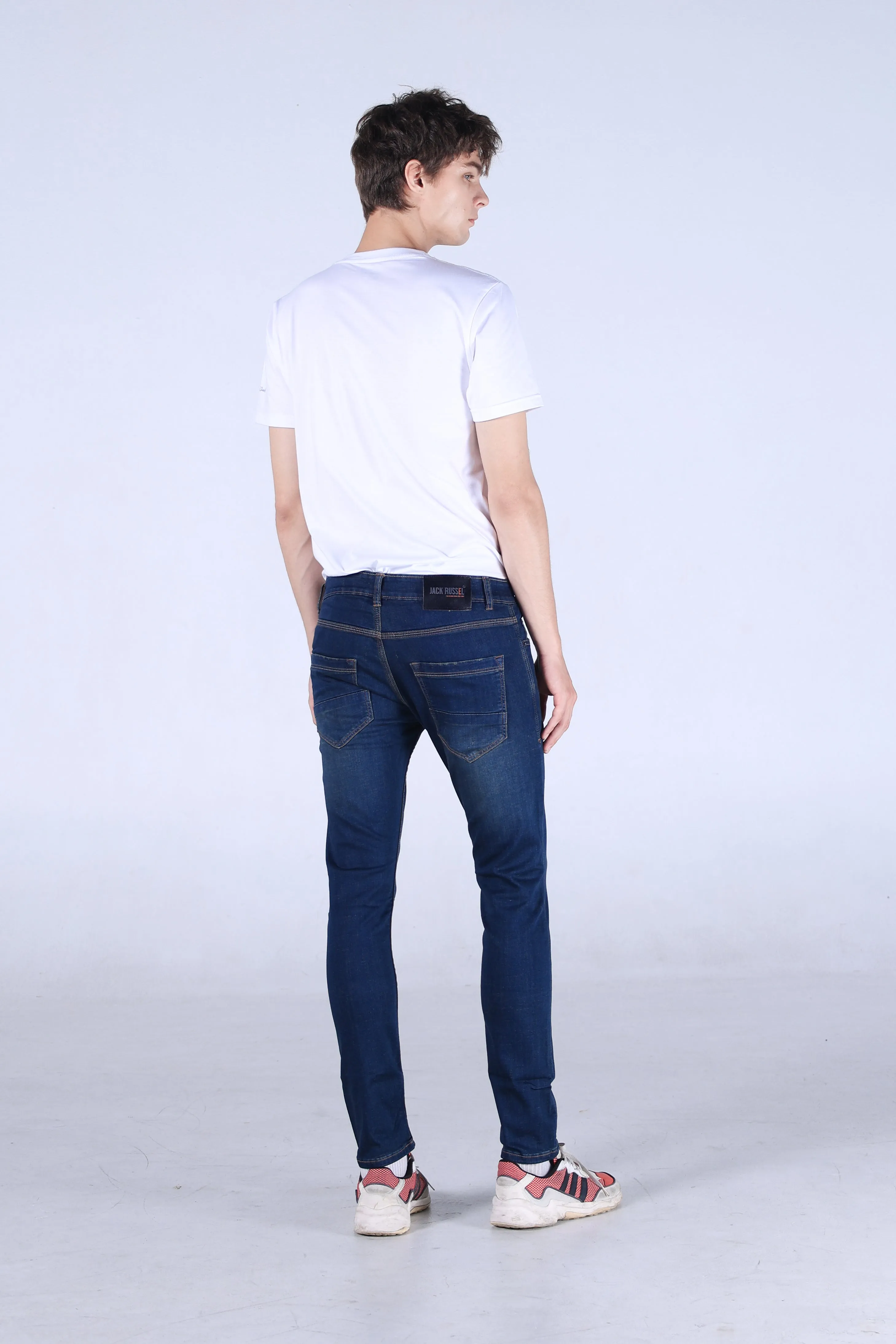 Jack Russel - Men Jeans - Klassik J-799/1 Skinny Fit Dark Blue Rust Fade