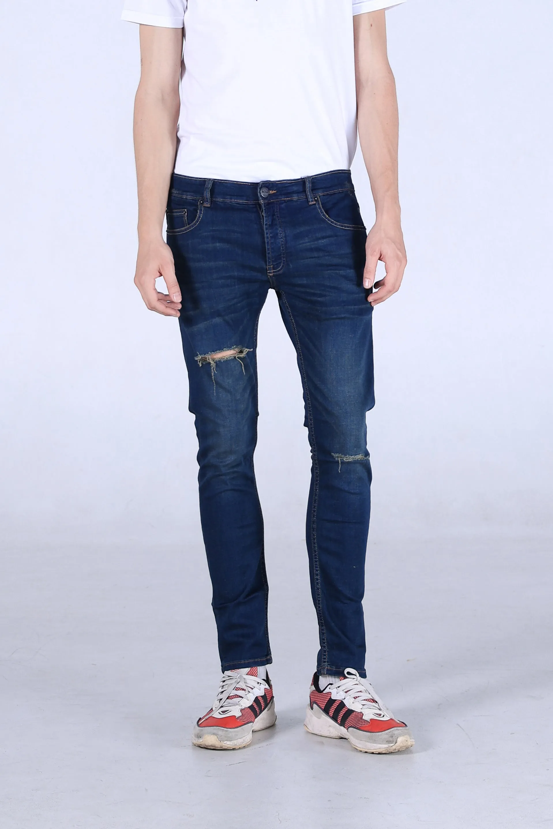 Jack Russel - Men Jeans - Klassik J-799/1 Skinny Fit Dark Blue Rust Fade