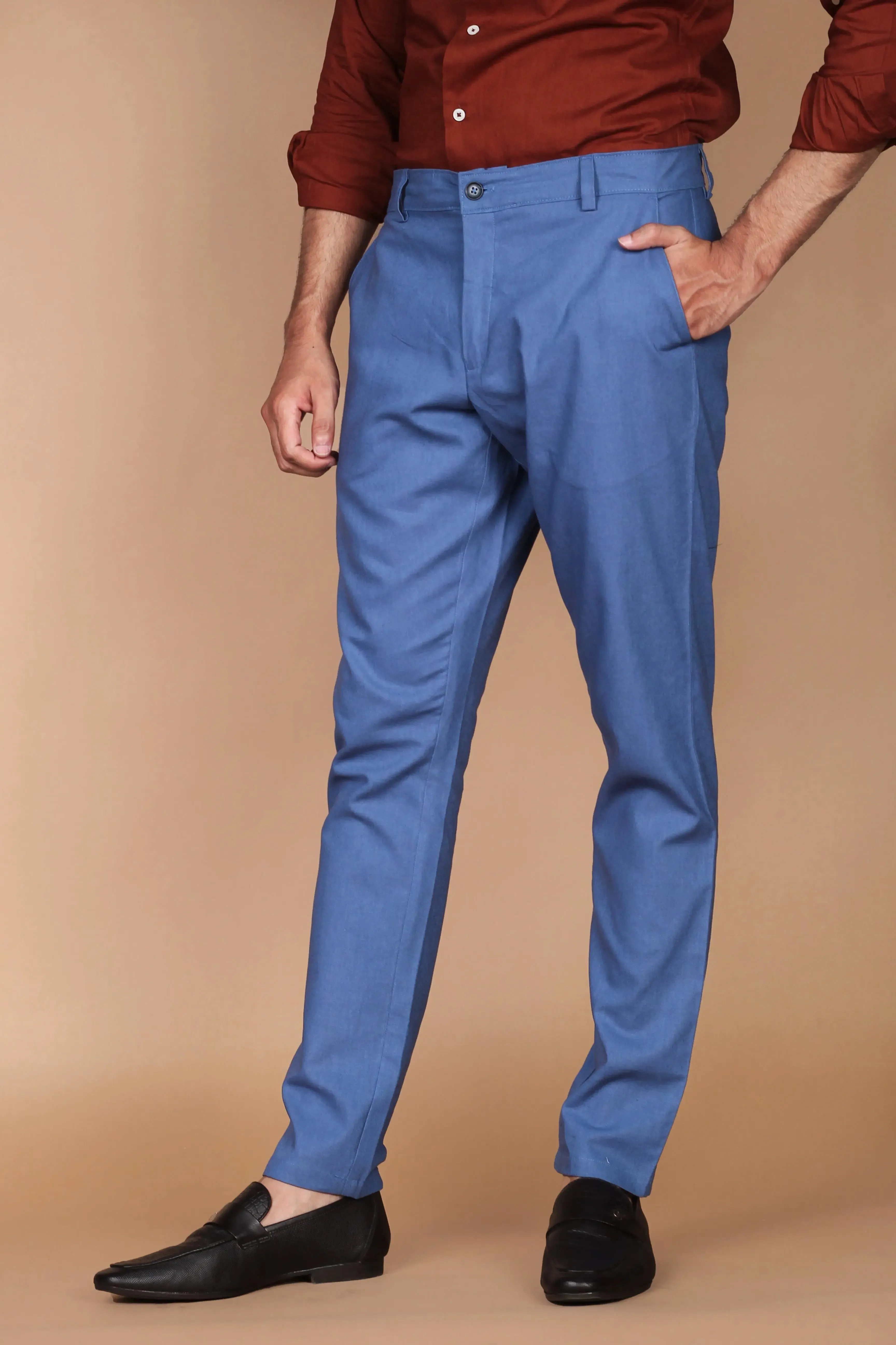 Lapis Blue Linen Trousers