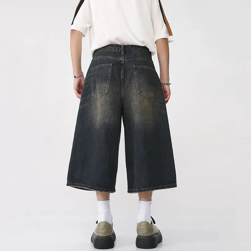 Long Length Baggy Vintage Wash Jorts