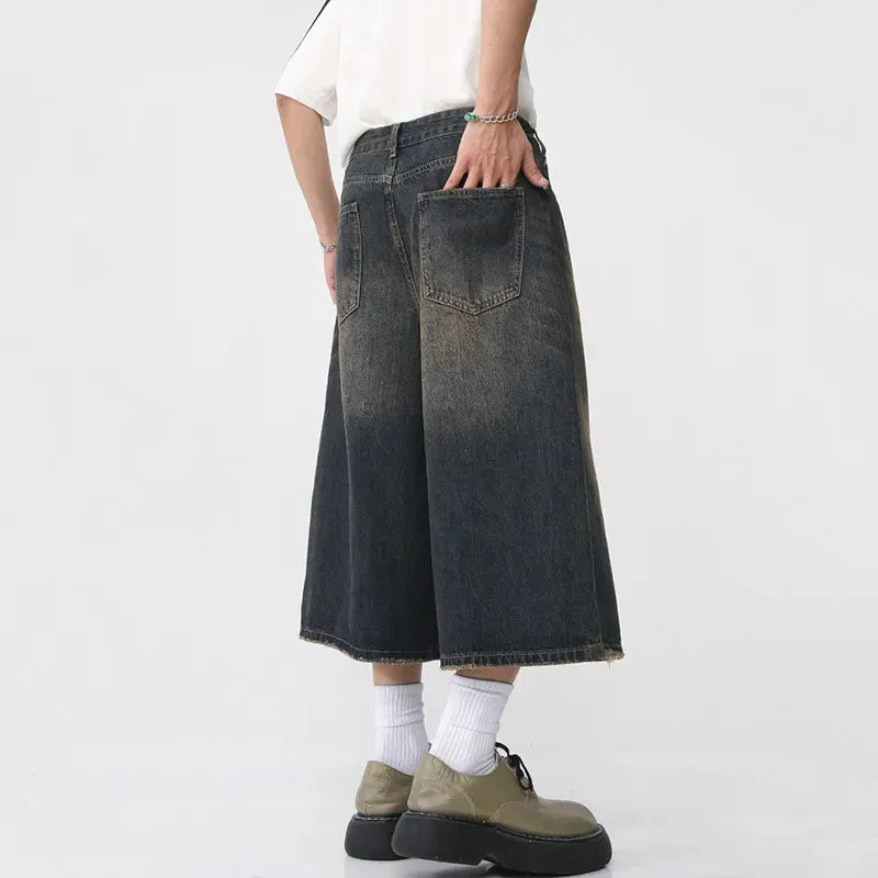 Long Length Baggy Vintage Wash Jorts