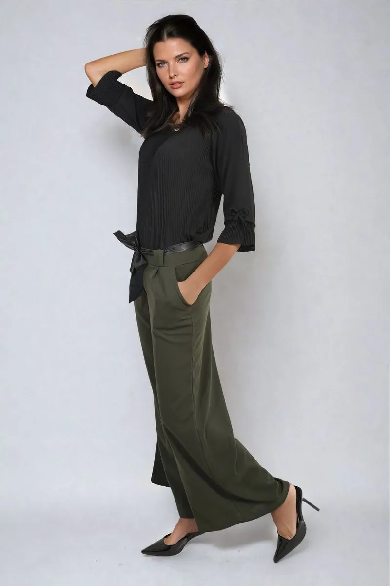 Mariana Belted High Waist Wide Leg Trouser