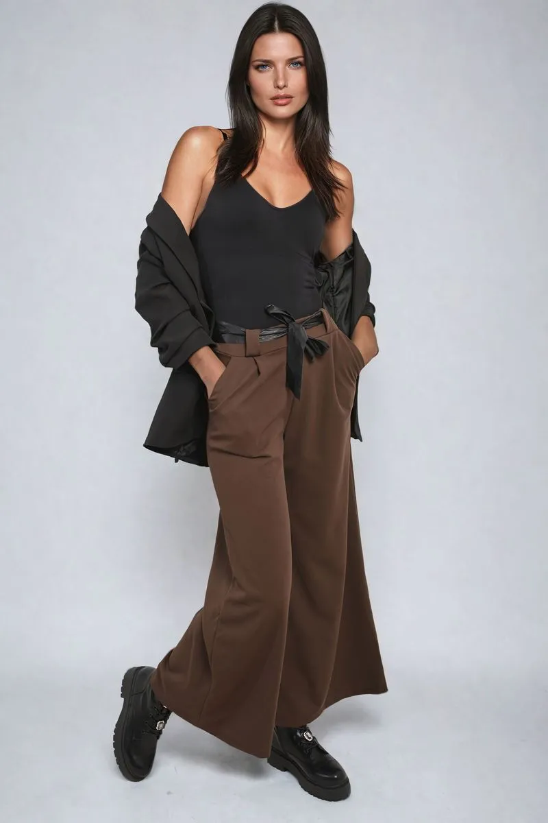 Mariana Belted High Waist Wide Leg Trouser