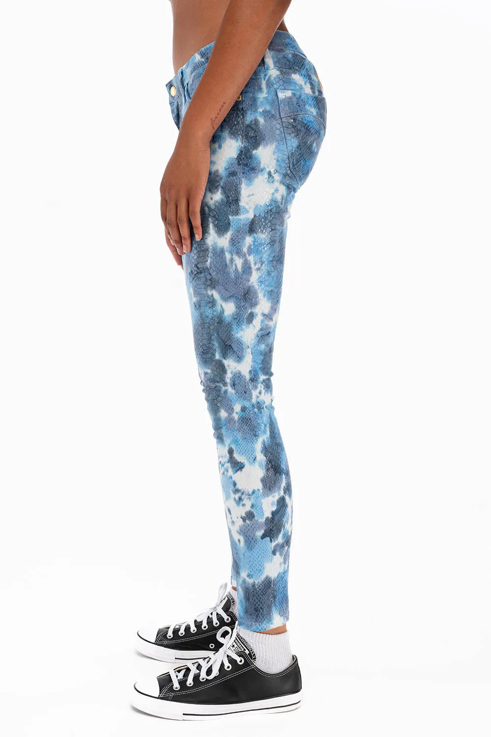 MARILYN WOMENS SKINNY JEANS IN LIZARD BLUE