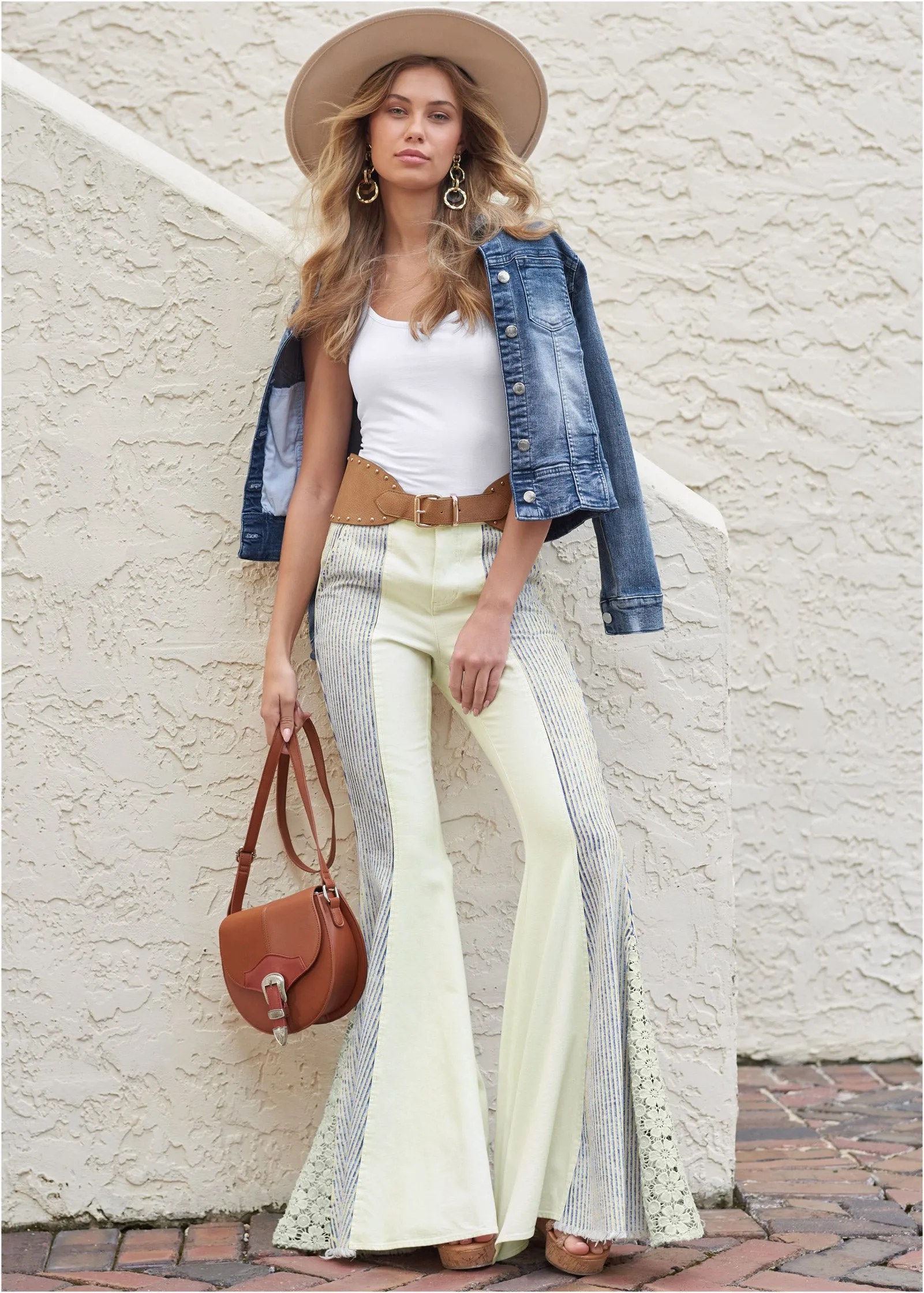 New Vintage Flare Jeans - Natural Multi