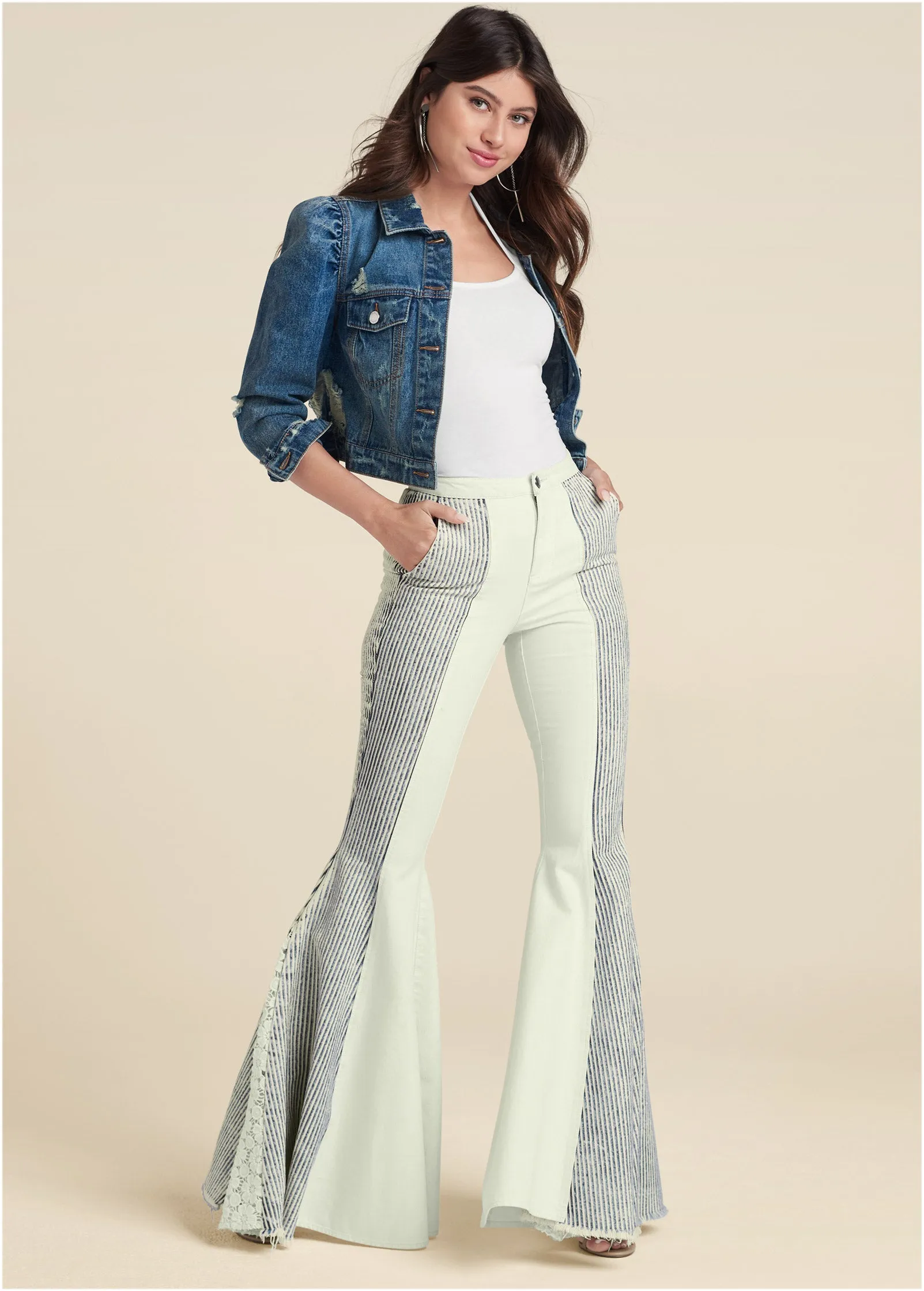 New Vintage Flare Jeans - Natural Multi