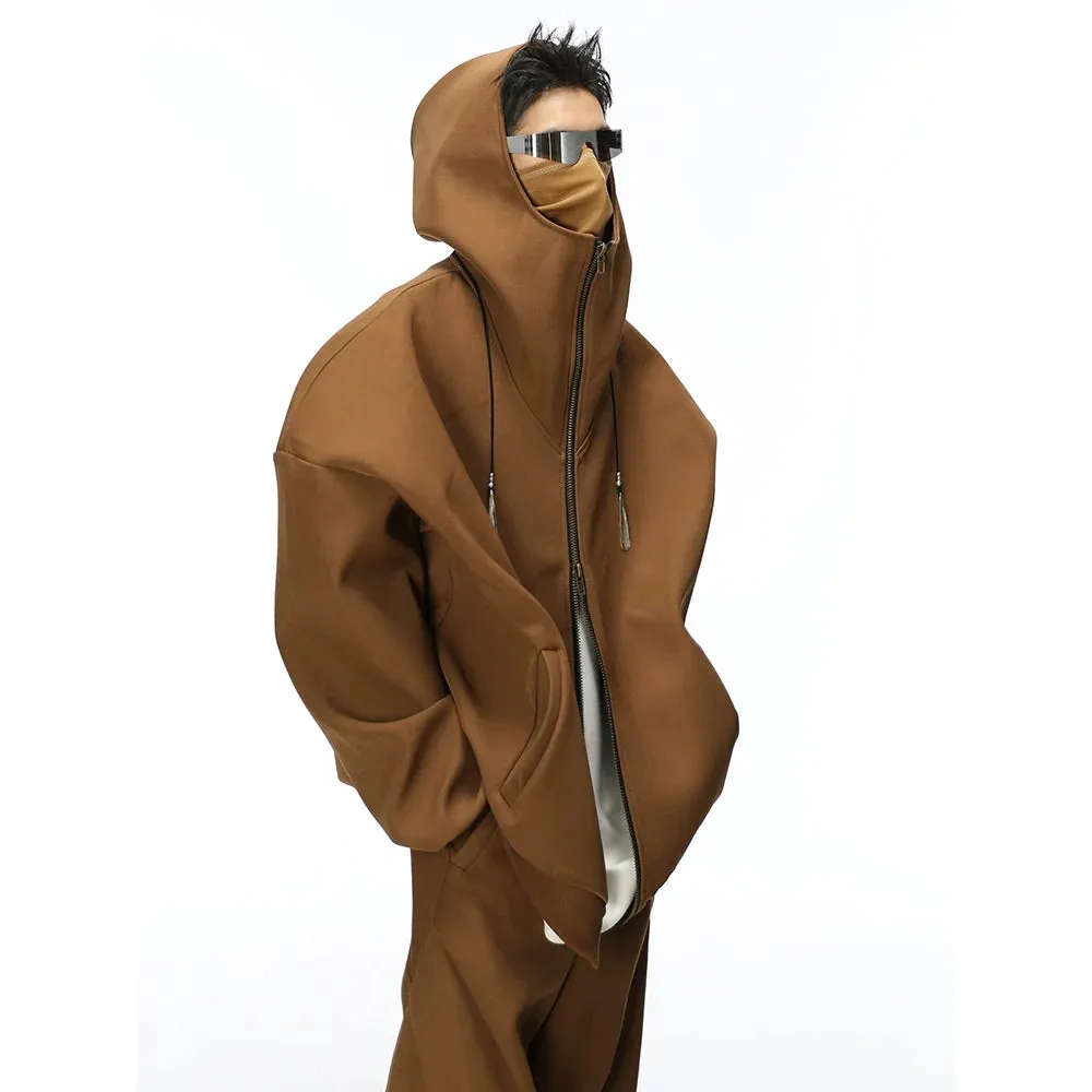 Oversized Camel-Colored Hoodie and Wide-Leg Trousers Set