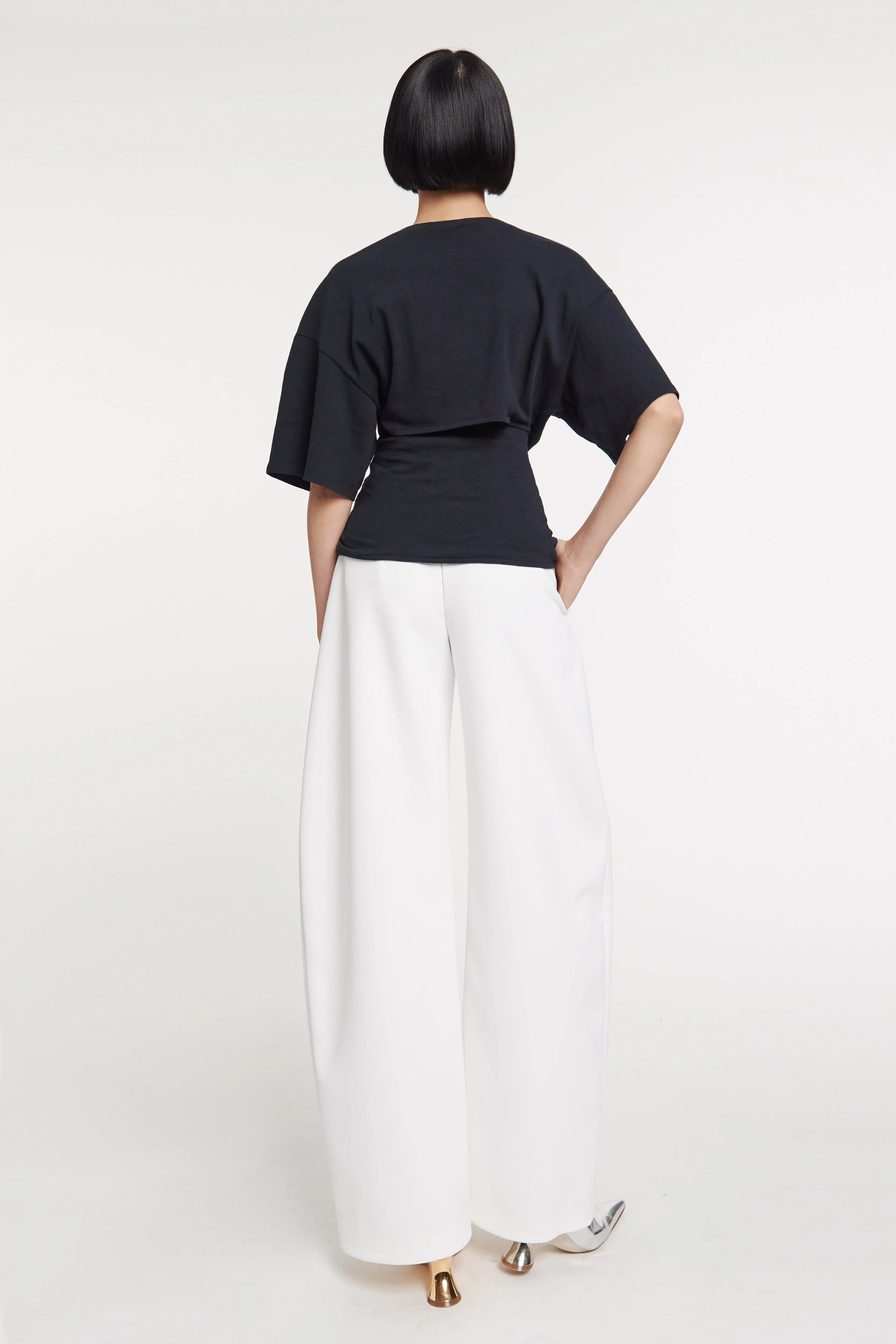 Rounded Tailored Trousers White