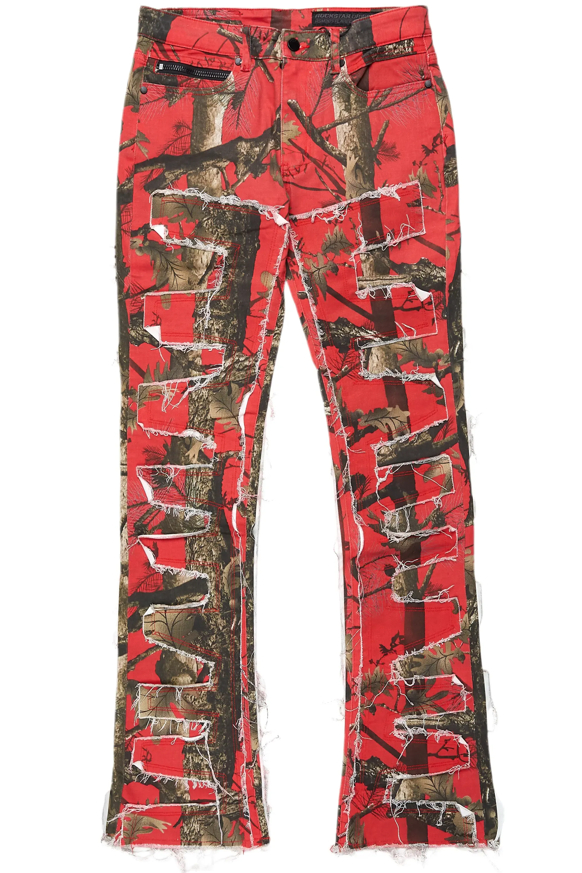 Shake Red Tree Camo Stacked Flare Jean