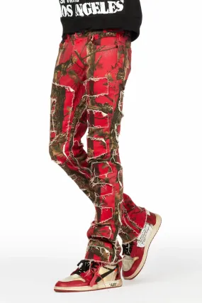 Shake Red Tree Camo Stacked Flare Jean